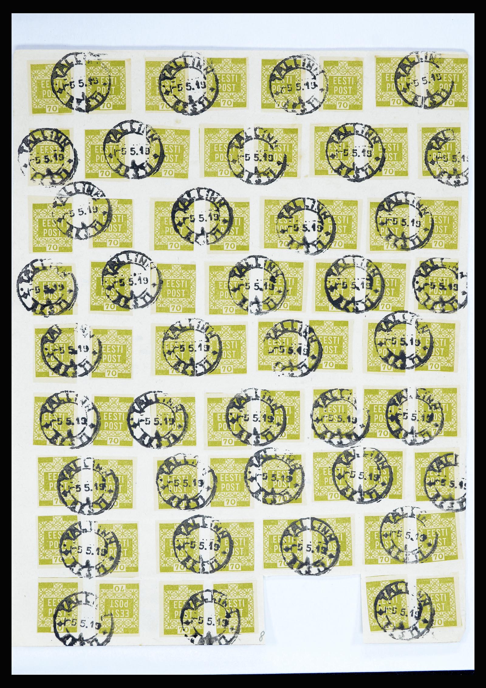 36922 005 - Postzegelverzameling 36922 Estland stempels 1918-1920.