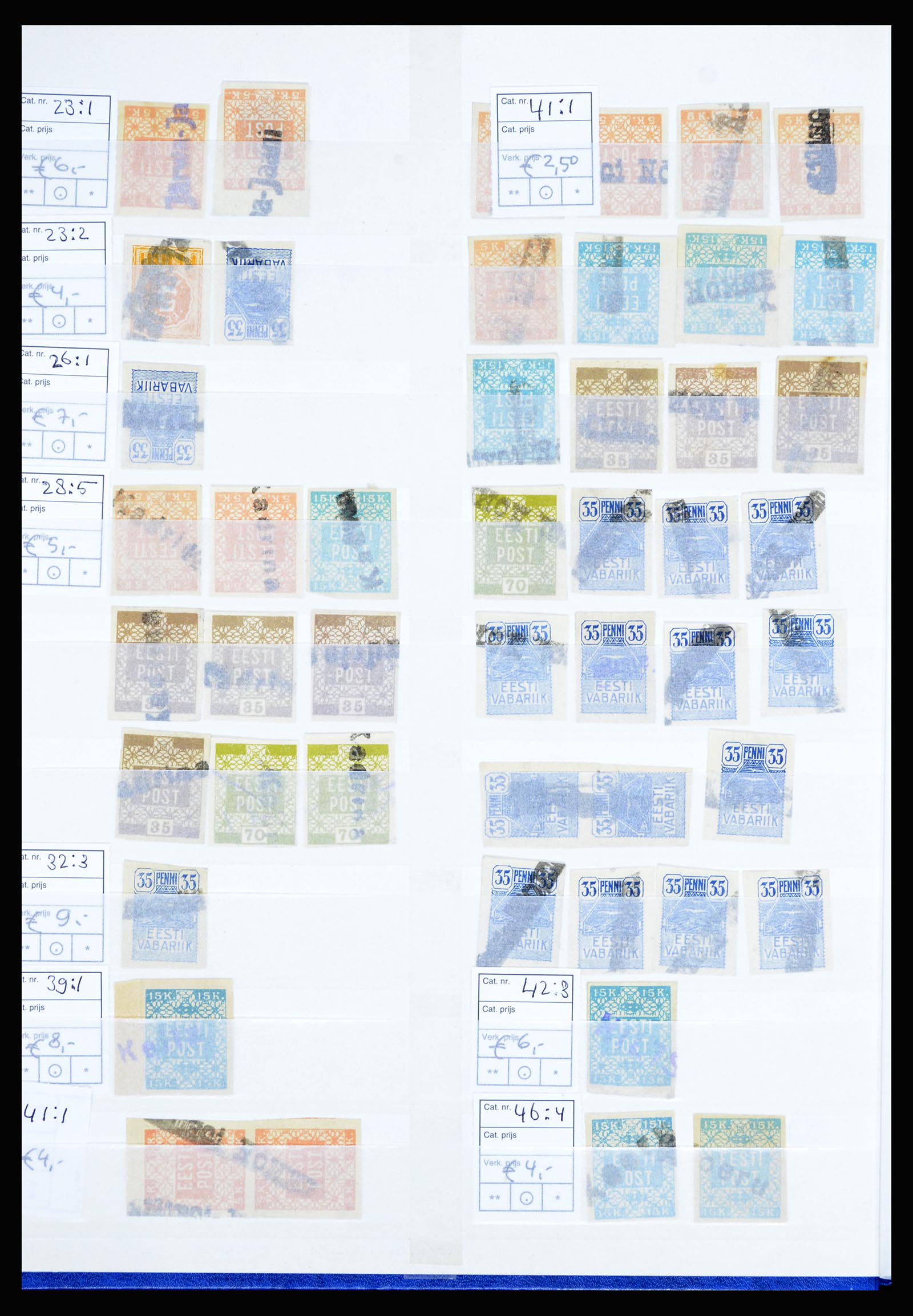 36922 007 - Postzegelverzameling 36922 Estland stempels 1918-1920.