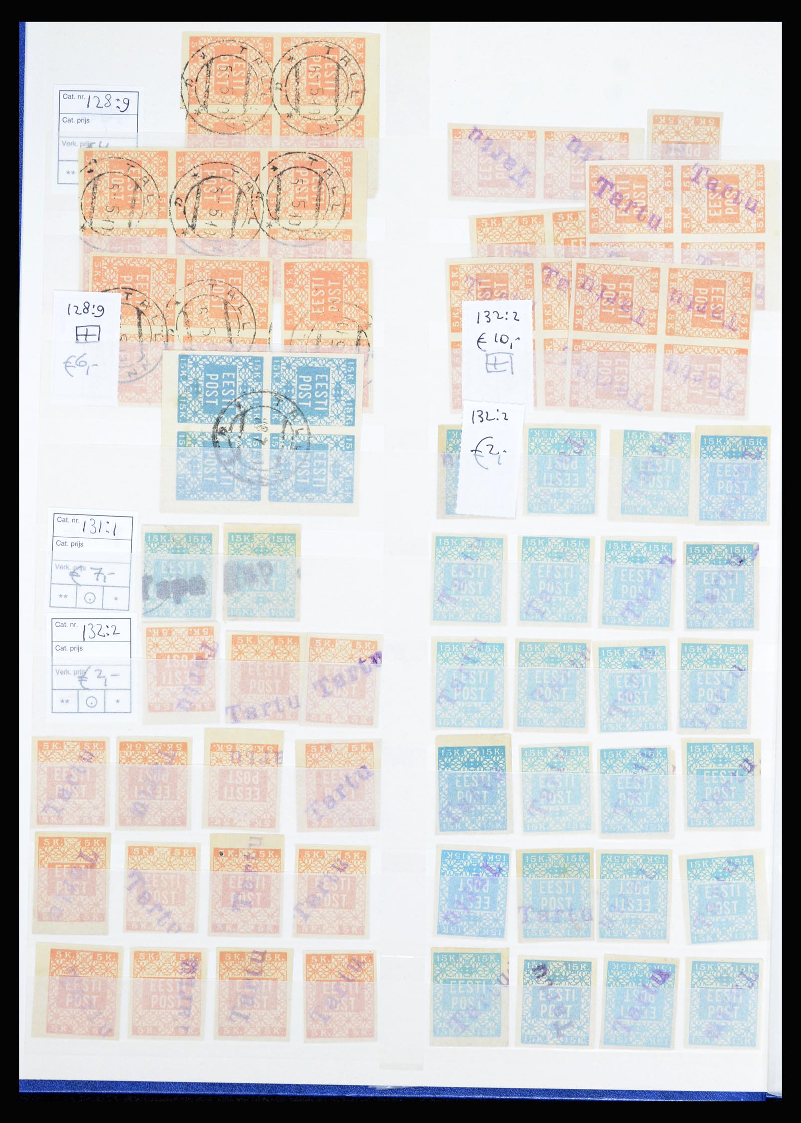 36922 013 - Postzegelverzameling 36922 Estland stempels 1918-1920.