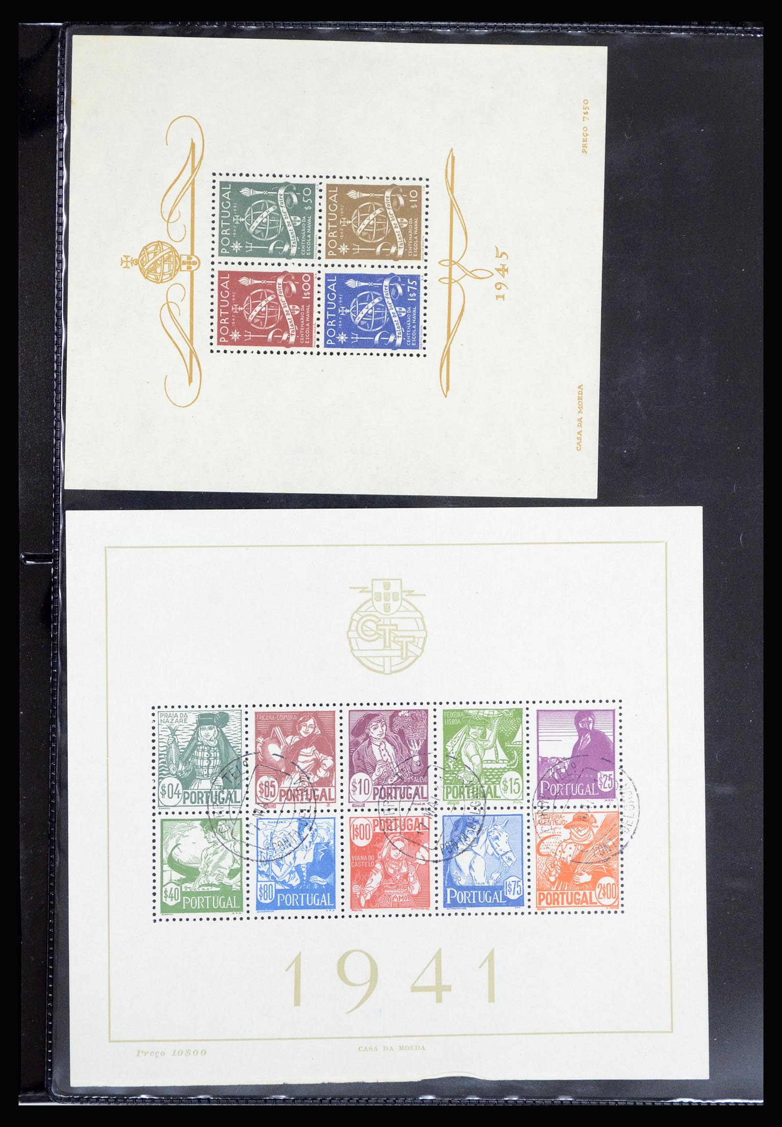 36924 002 - Postzegelverzameling 36924 Portugal blokken 1940-1949.