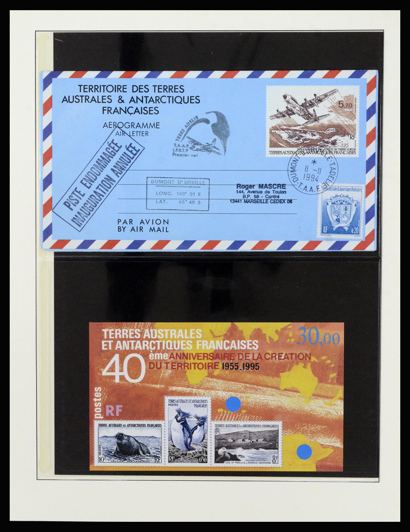 36925 044 - Postzegelverzameling 36925 Frans Antarctica 1955-2002.