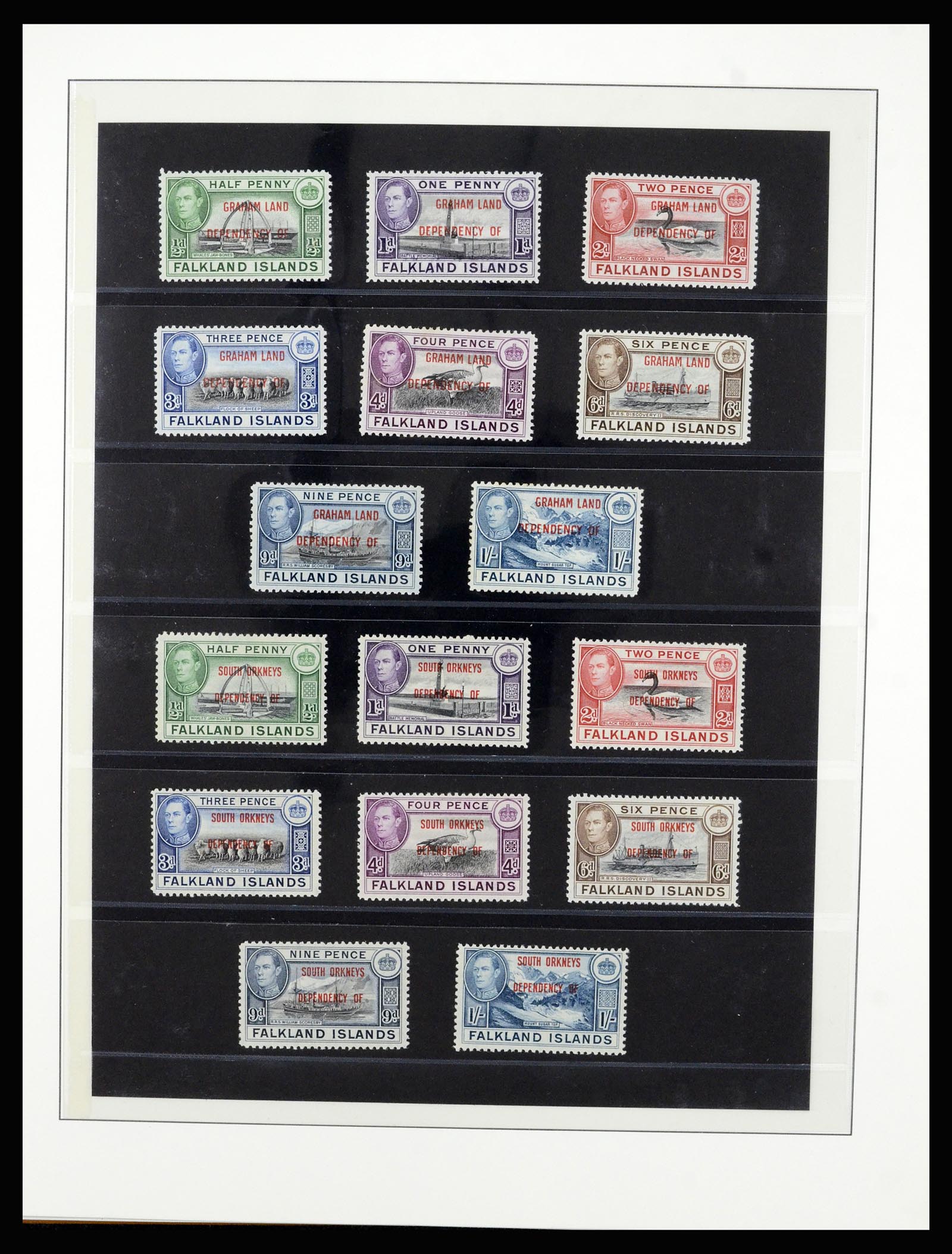 36929 001 - Postzegelverzameling 36929 Falkland Islands dependencies 1944-1997.