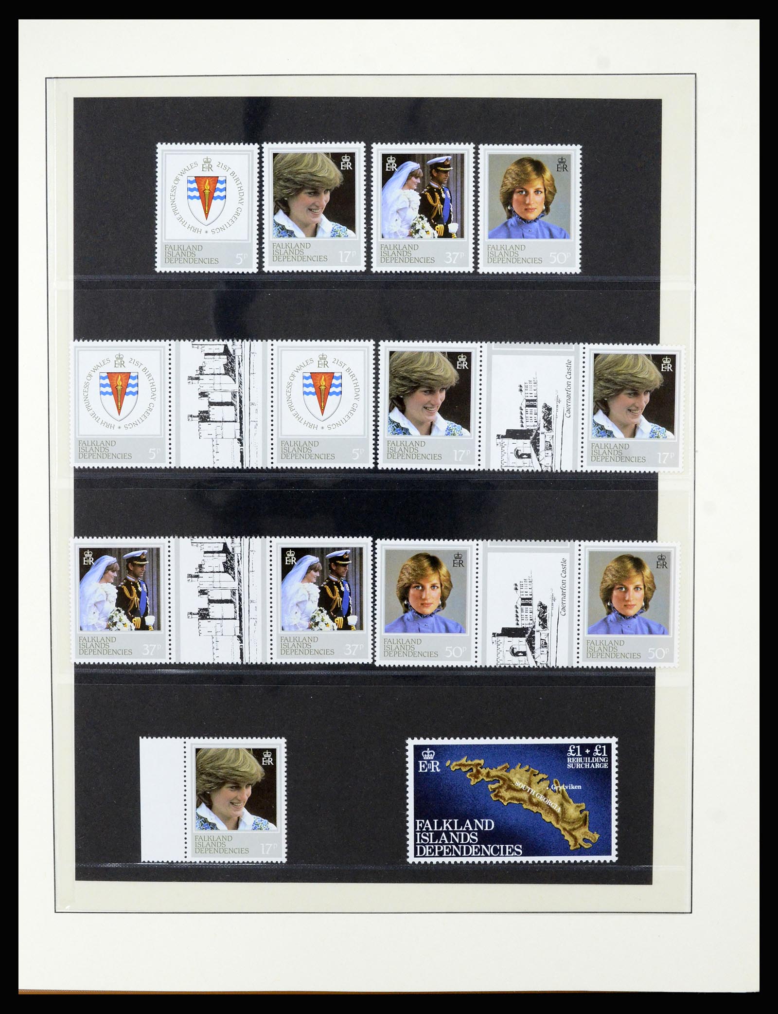 36929 017 - Postzegelverzameling 36929 Falkland Islands dependencies 1944-1997.