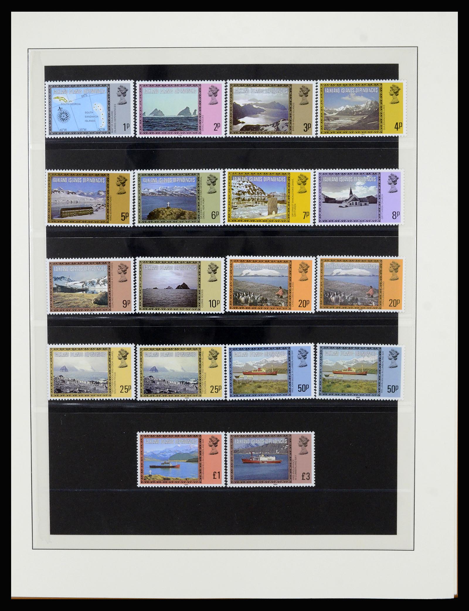 36929 021 - Postzegelverzameling 36929 Falkland Islands dependencies 1944-1997.