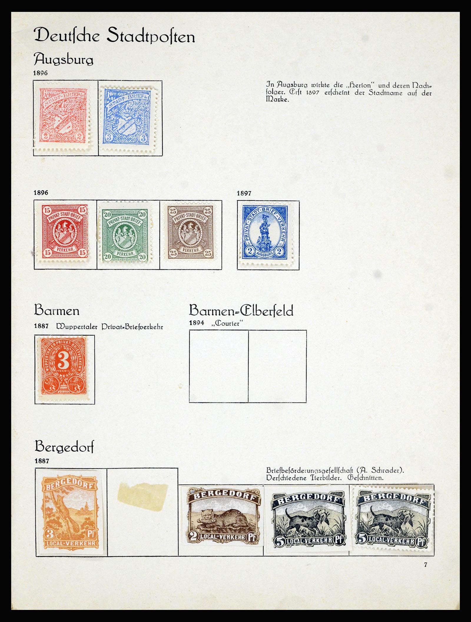 36932 001 - Postzegelverzameling 36932 Duitsland stadspost 1884-1900.
