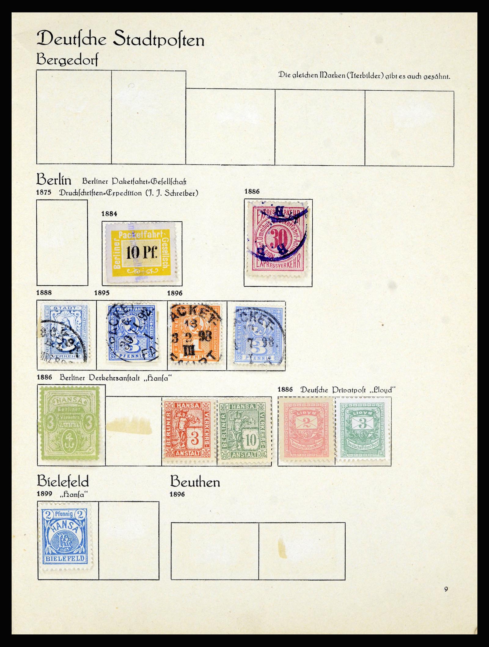 36932 002 - Postzegelverzameling 36932 Duitsland stadspost 1884-1900.