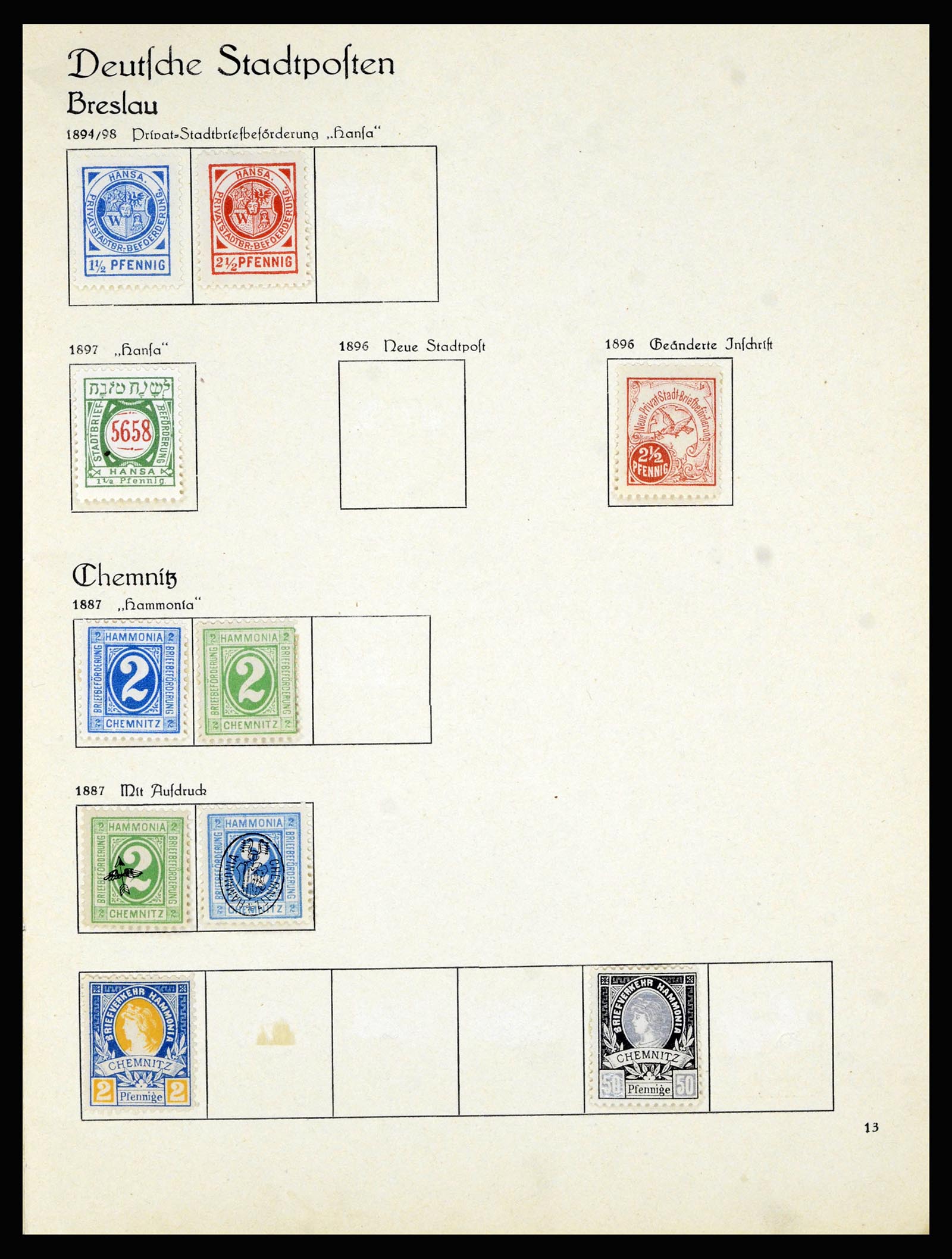 36932 004 - Postzegelverzameling 36932 Duitsland stadspost 1884-1900.