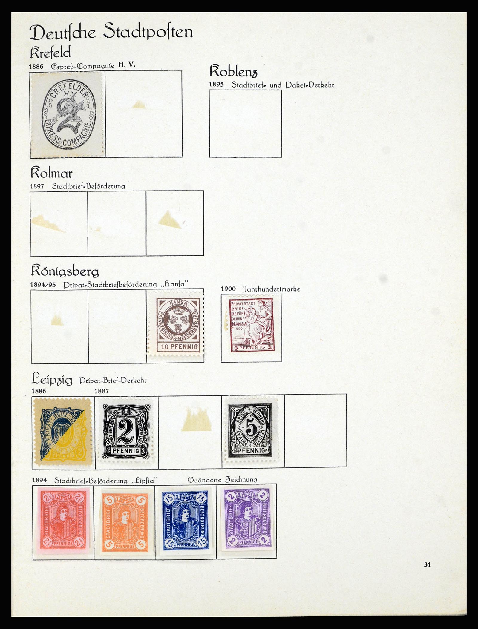 36932 013 - Postzegelverzameling 36932 Duitsland stadspost 1884-1900.