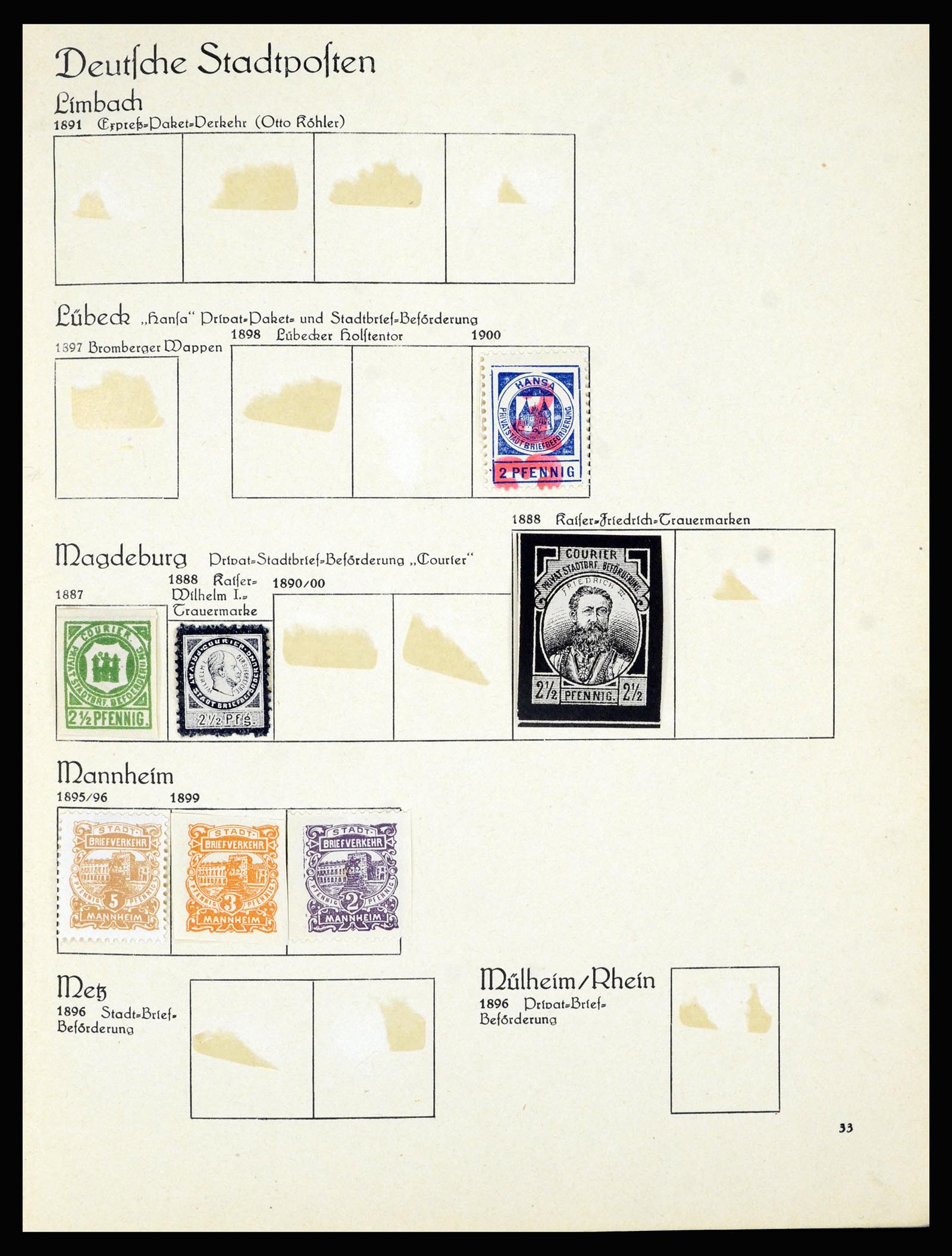 36932 014 - Postzegelverzameling 36932 Duitsland stadspost 1884-1900.