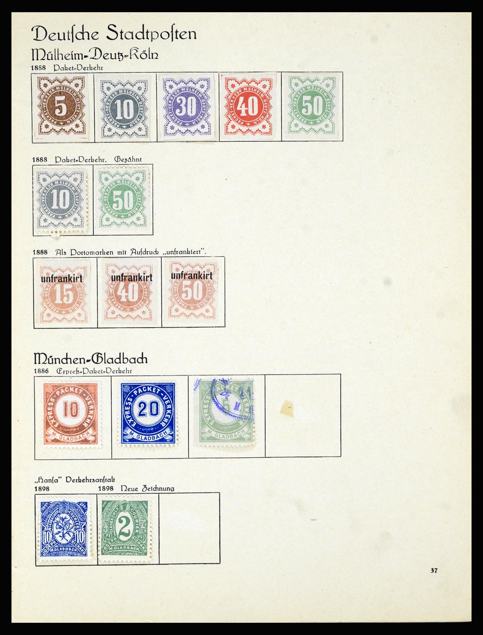 36932 016 - Postzegelverzameling 36932 Duitsland stadspost 1884-1900.