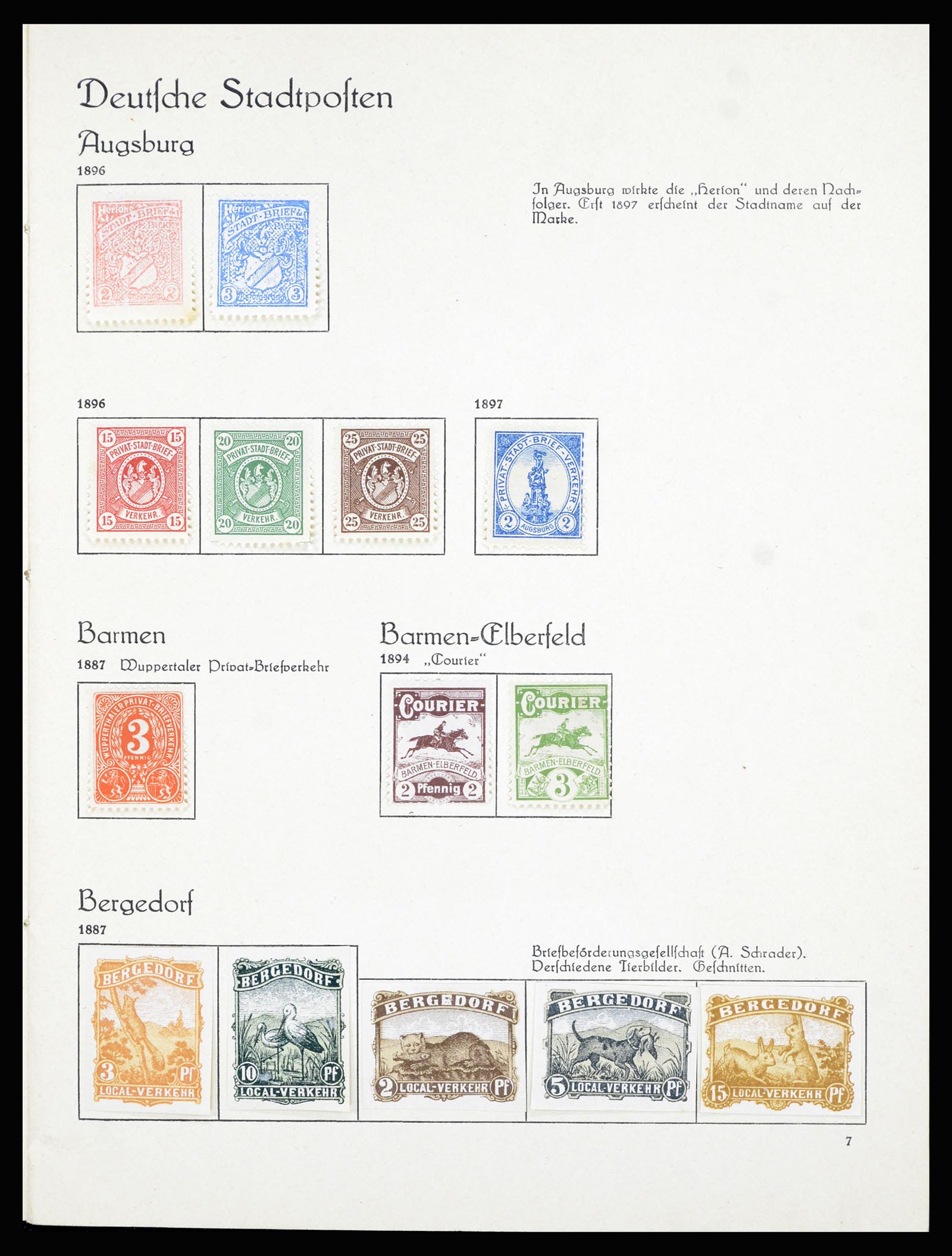 36933 001 - Postzegelverzameling 36933 Duitsland stadspost 1875-1899.