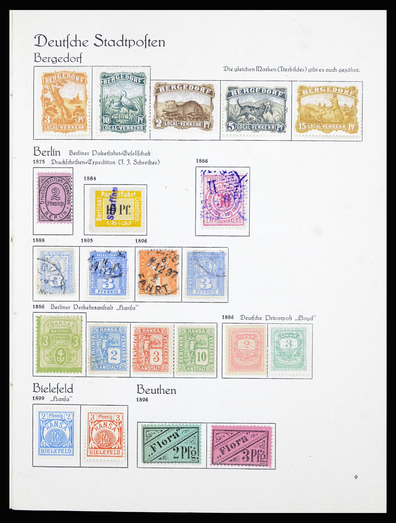 36933 002 - Postzegelverzameling 36933 Duitsland stadspost 1875-1899.