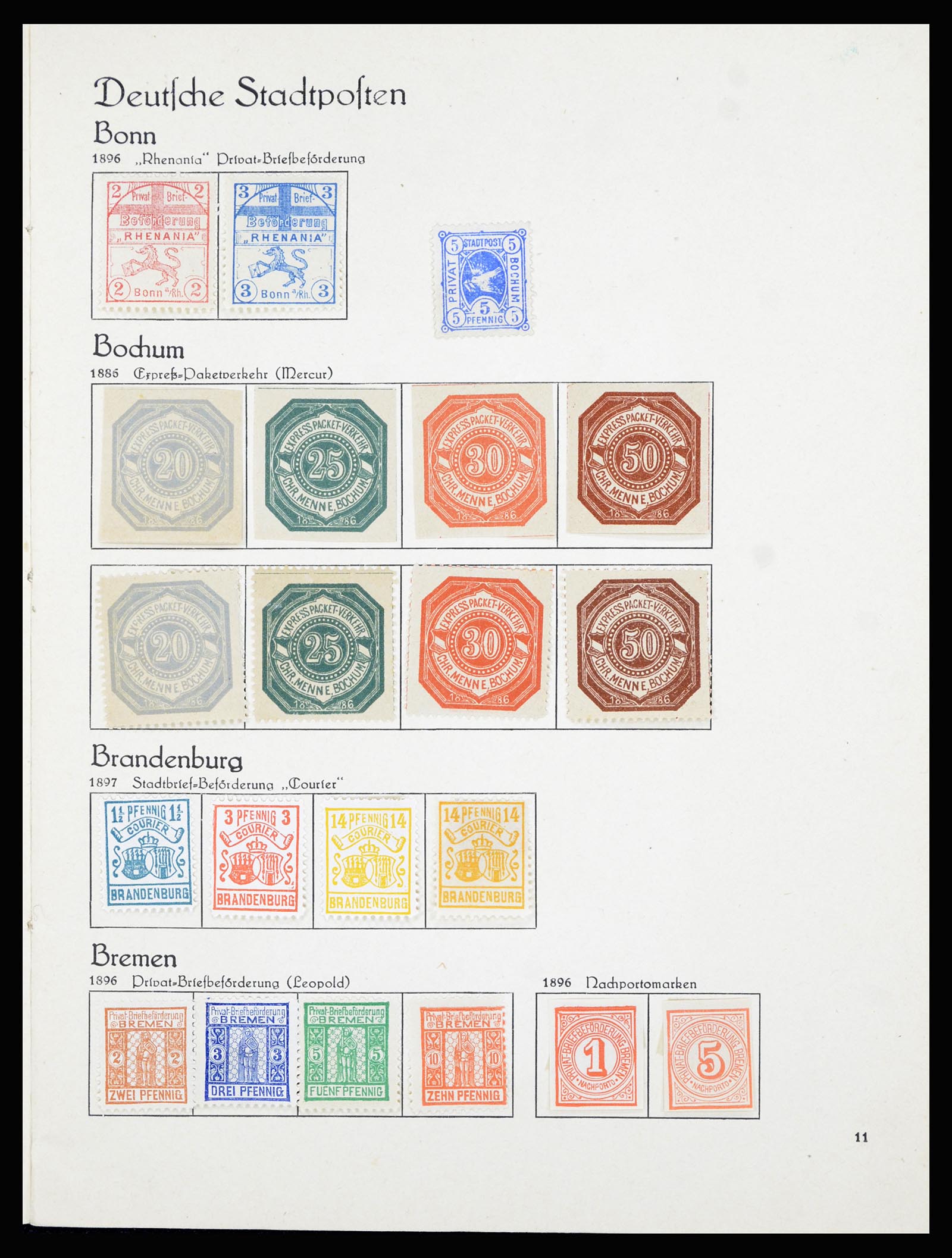 36933 003 - Postzegelverzameling 36933 Duitsland stadspost 1875-1899.