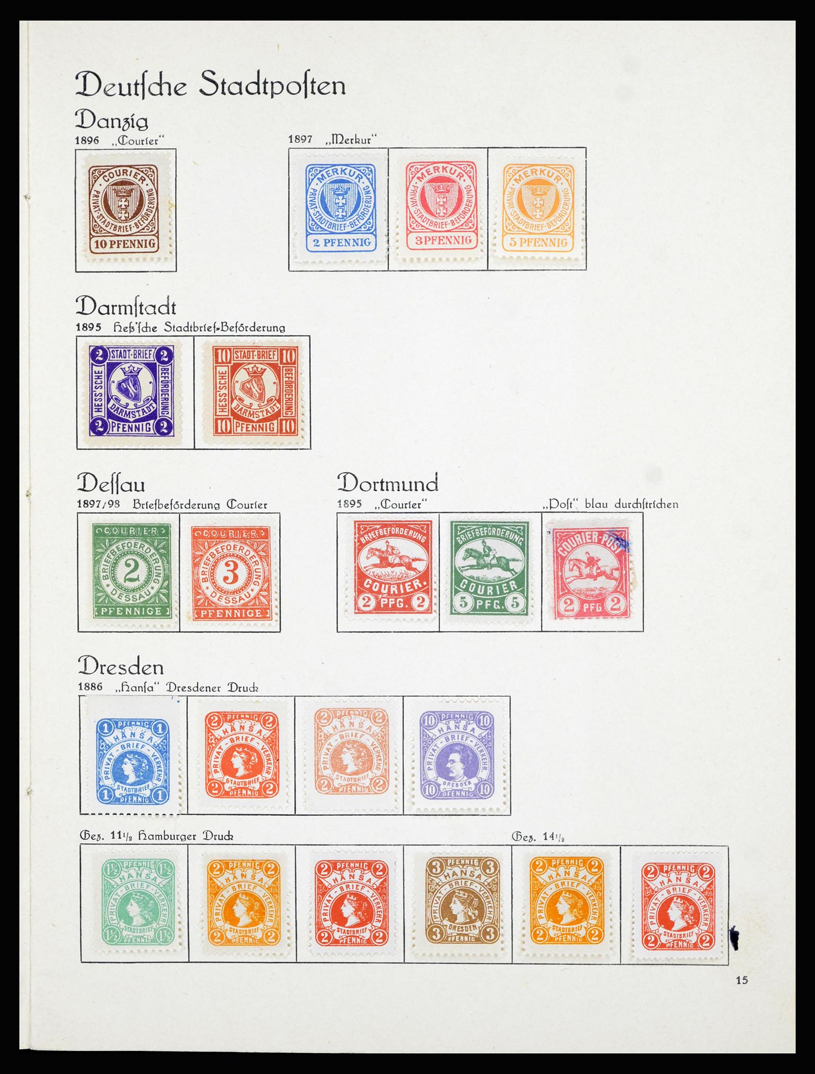 36933 005 - Postzegelverzameling 36933 Duitsland stadspost 1875-1899.