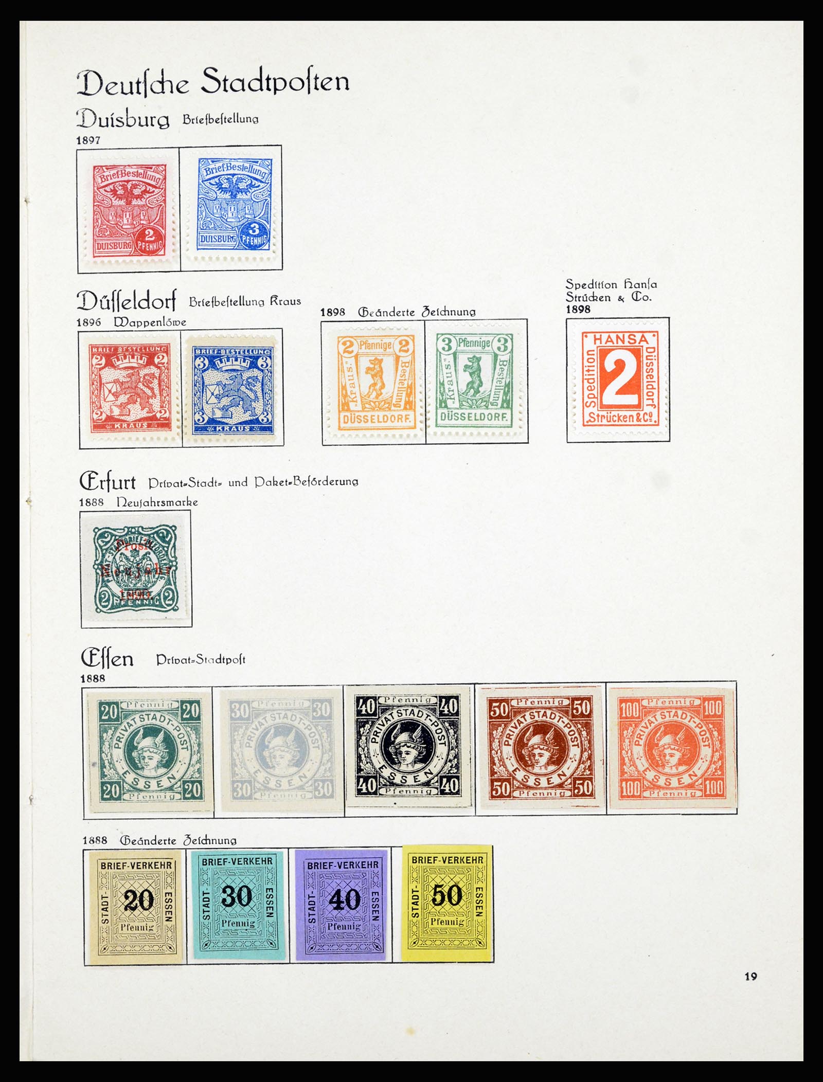 36933 007 - Postzegelverzameling 36933 Duitsland stadspost 1875-1899.