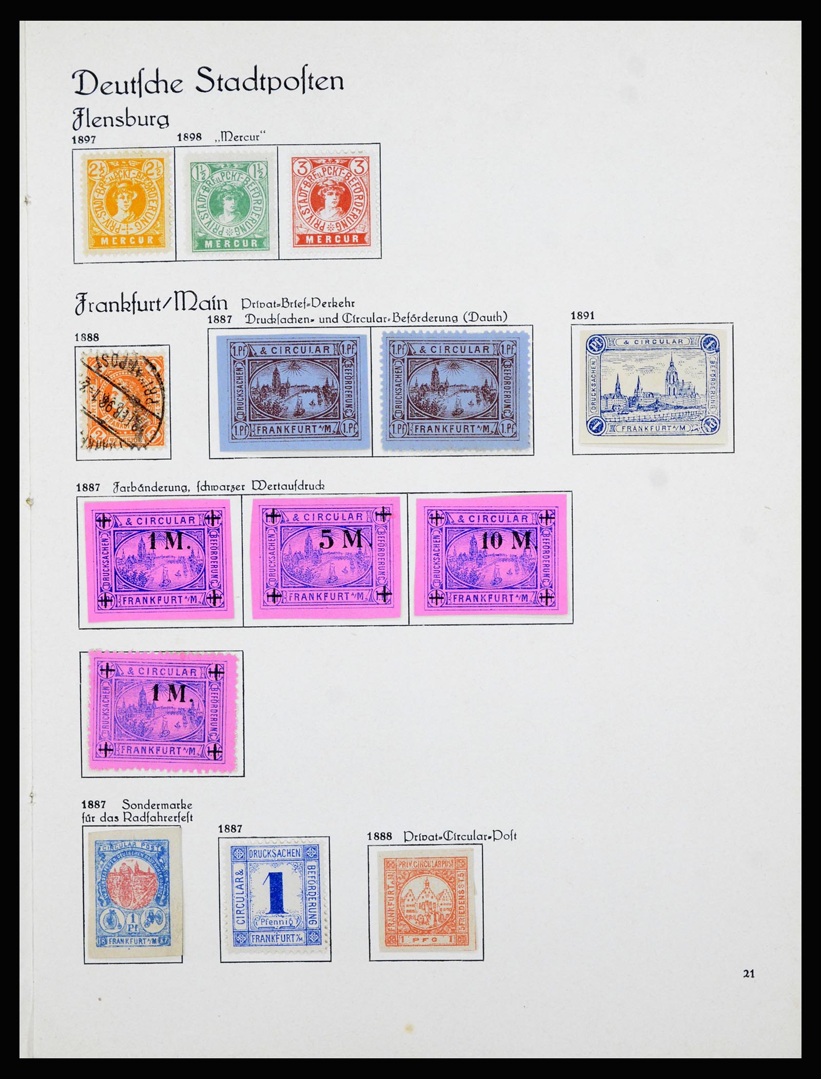 36933 008 - Postzegelverzameling 36933 Duitsland stadspost 1875-1899.