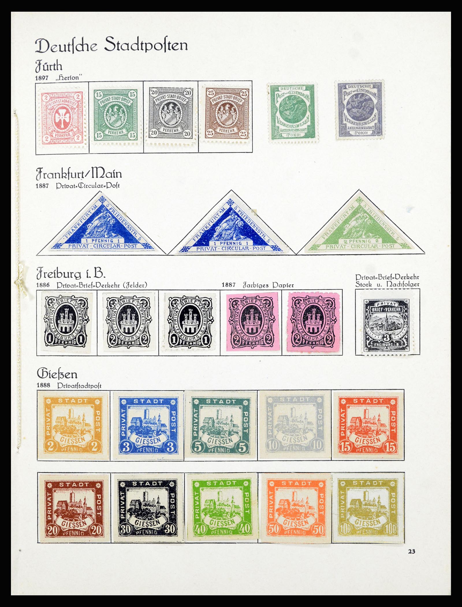 36933 009 - Postzegelverzameling 36933 Duitsland stadspost 1875-1899.