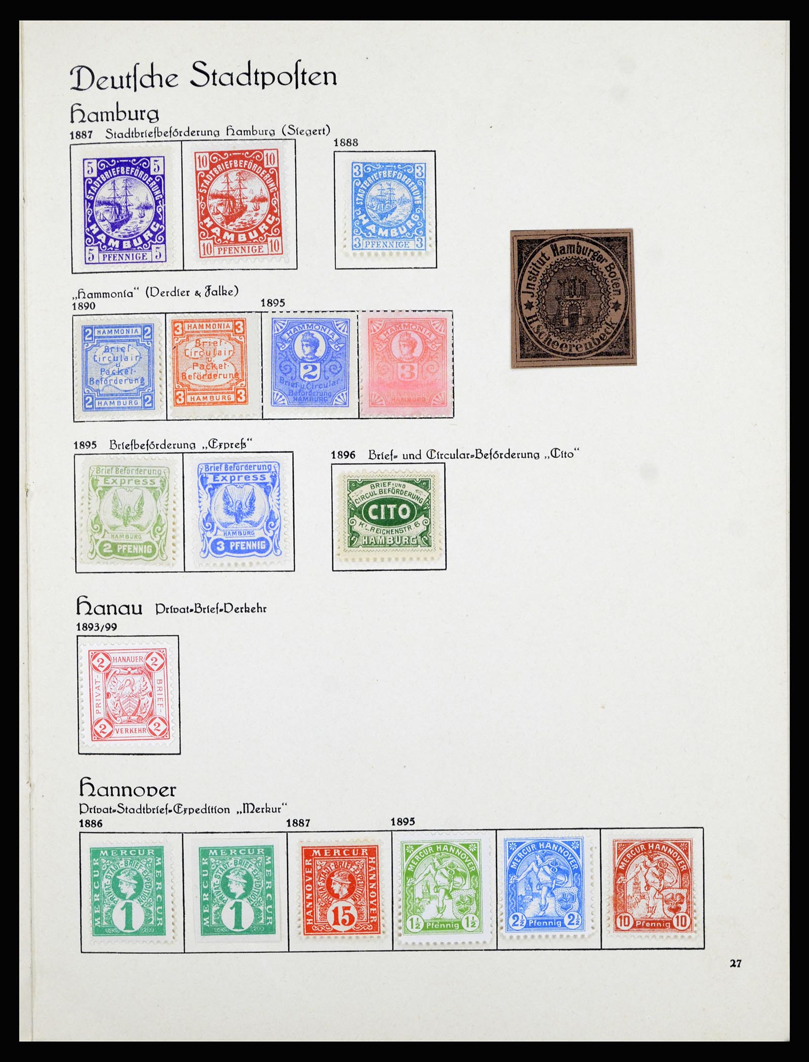 36933 011 - Postzegelverzameling 36933 Duitsland stadspost 1875-1899.