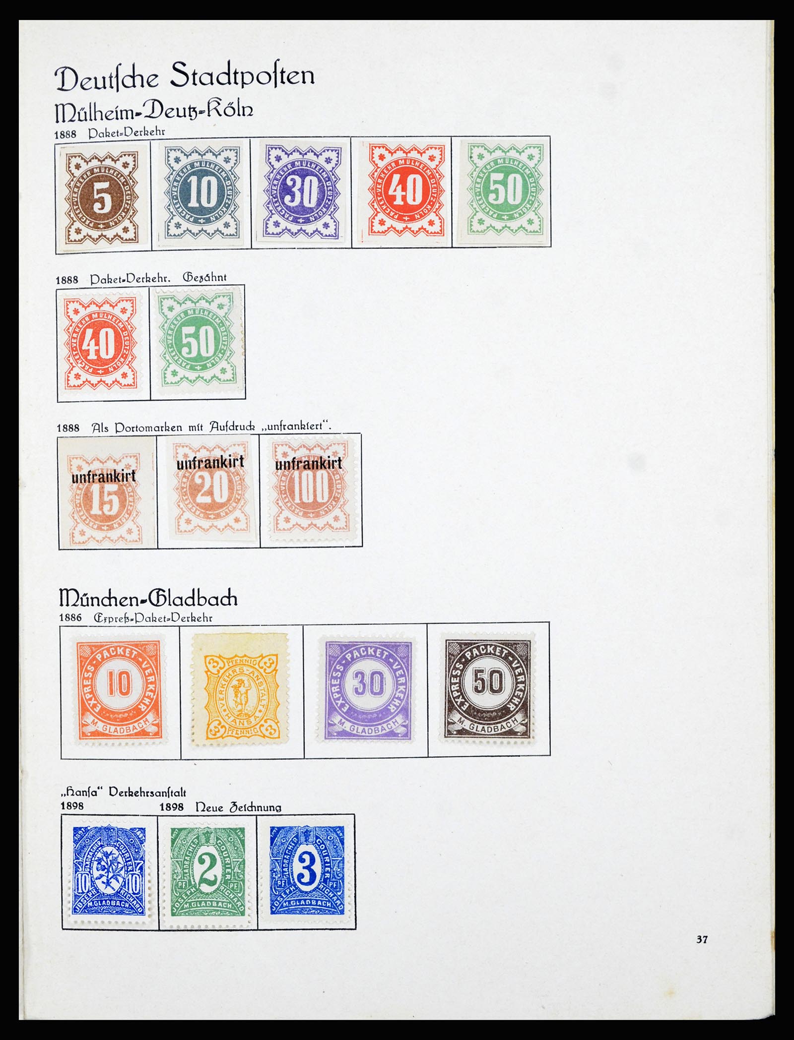 36933 016 - Postzegelverzameling 36933 Duitsland stadspost 1875-1899.