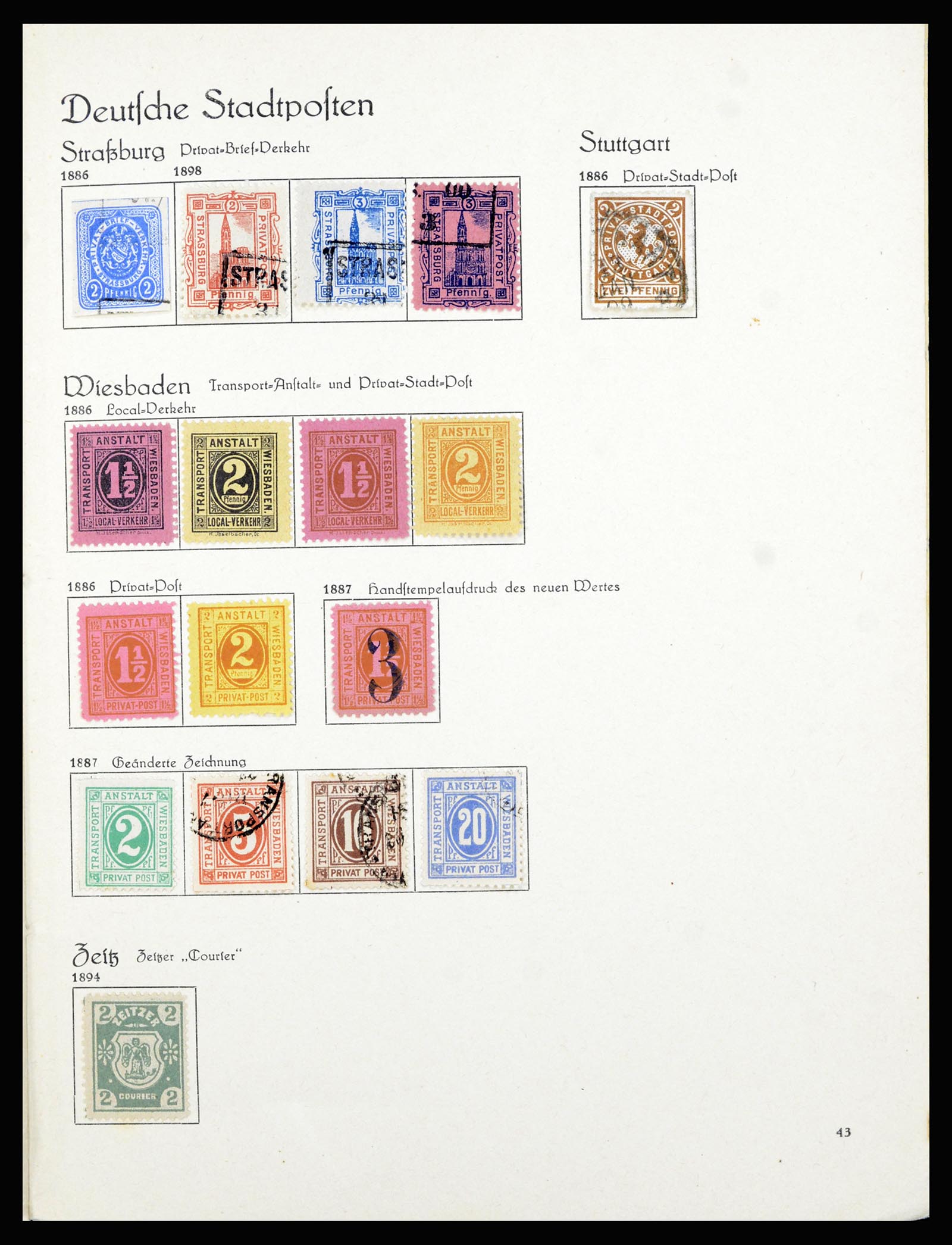 36933 019 - Postzegelverzameling 36933 Duitsland stadspost 1875-1899.