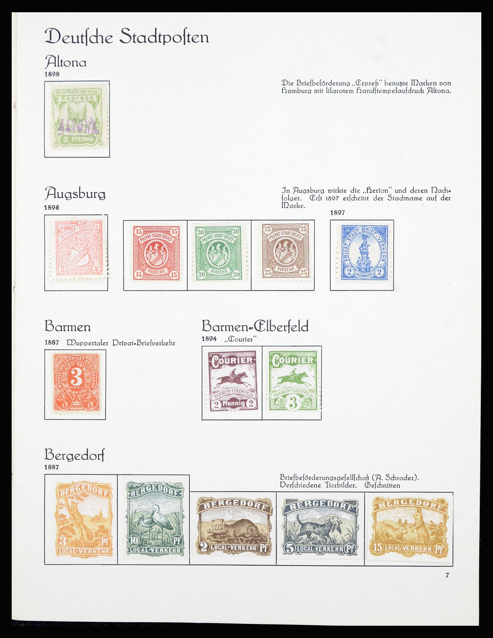 36933 023 - Postzegelverzameling 36933 Duitsland stadspost 1875-1899.