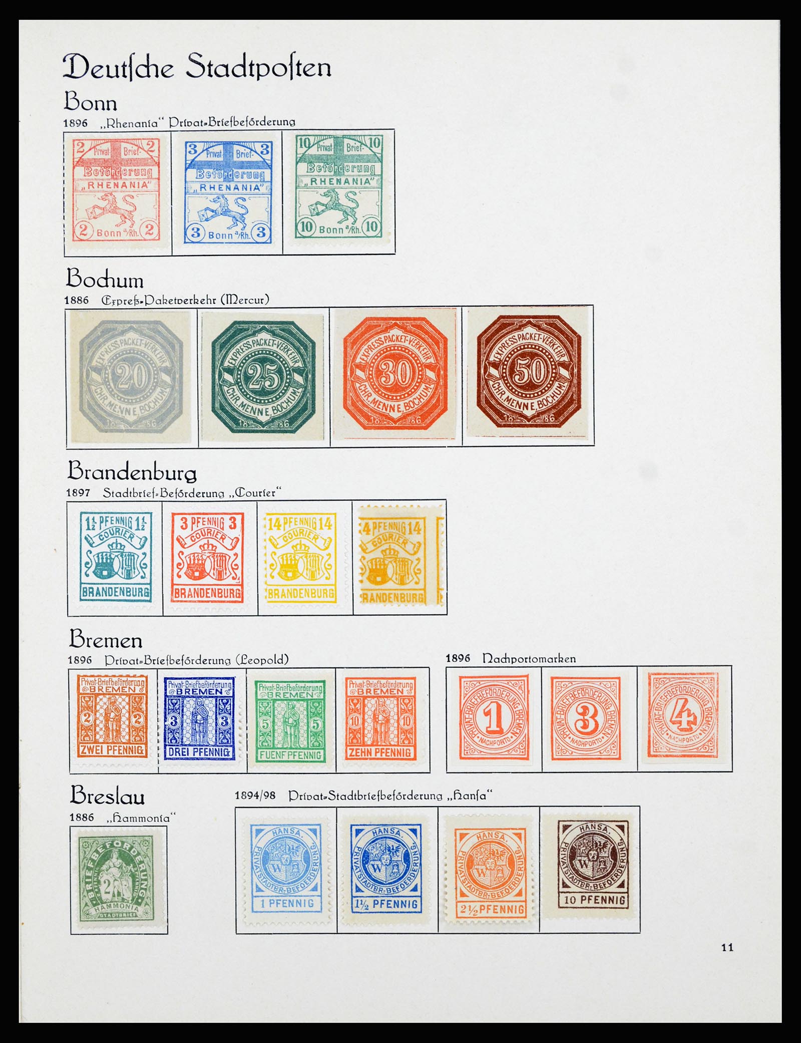 36933 025 - Postzegelverzameling 36933 Duitsland stadspost 1875-1899.