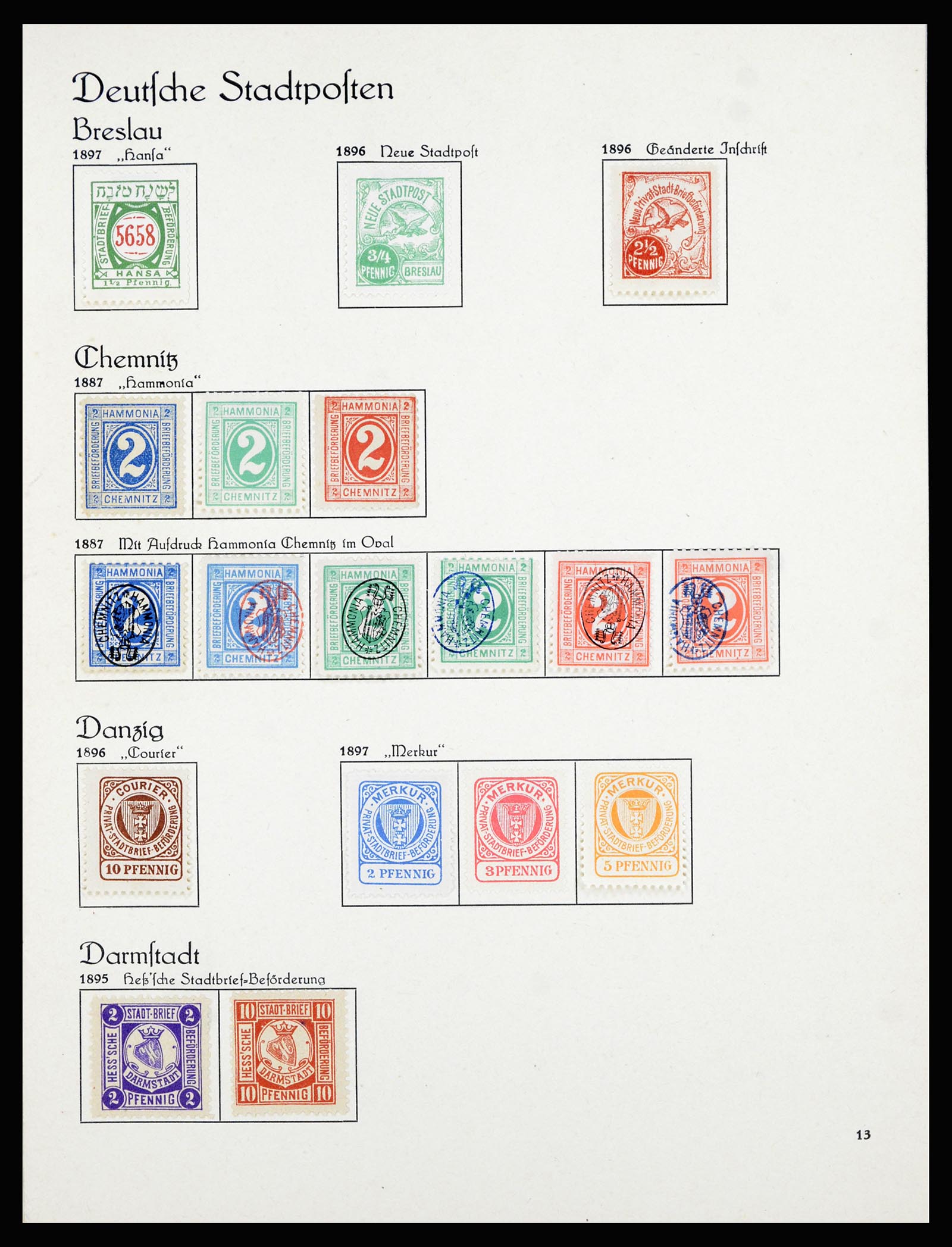36933 026 - Postzegelverzameling 36933 Duitsland stadspost 1875-1899.