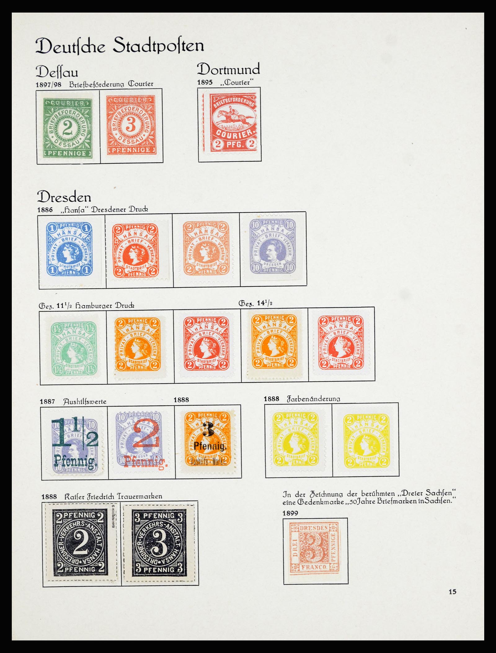36933 027 - Postzegelverzameling 36933 Duitsland stadspost 1875-1899.