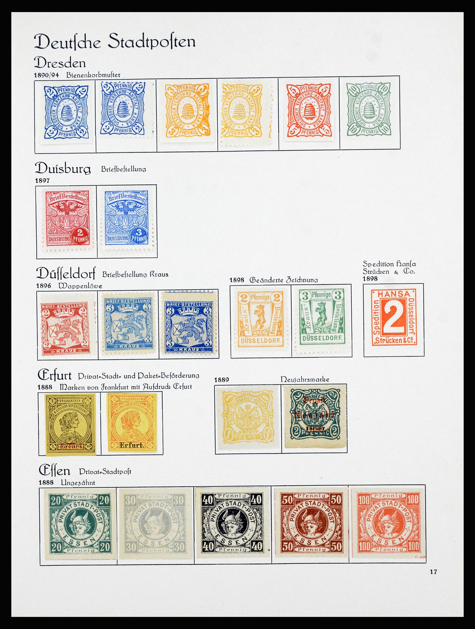 36933 028 - Postzegelverzameling 36933 Duitsland stadspost 1875-1899.