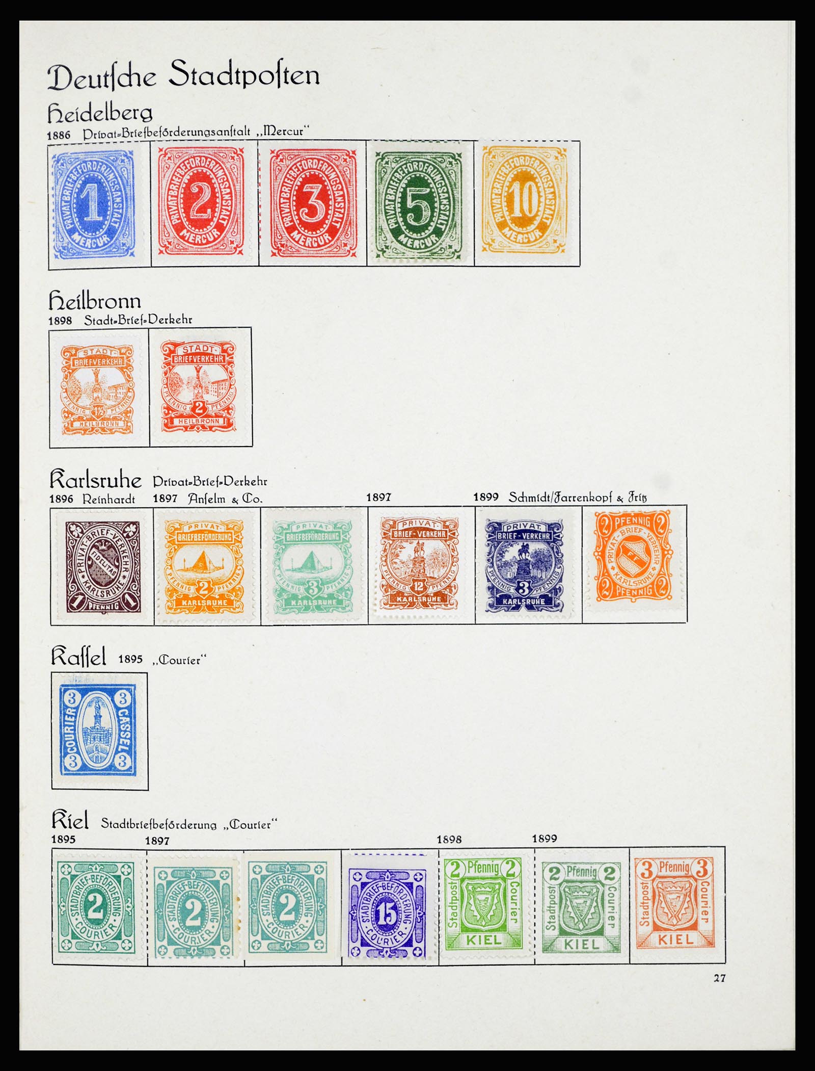 36933 033 - Postzegelverzameling 36933 Duitsland stadspost 1875-1899.