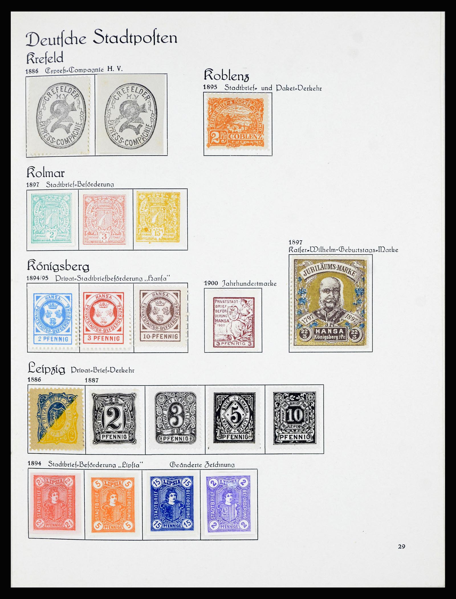 36933 034 - Postzegelverzameling 36933 Duitsland stadspost 1875-1899.