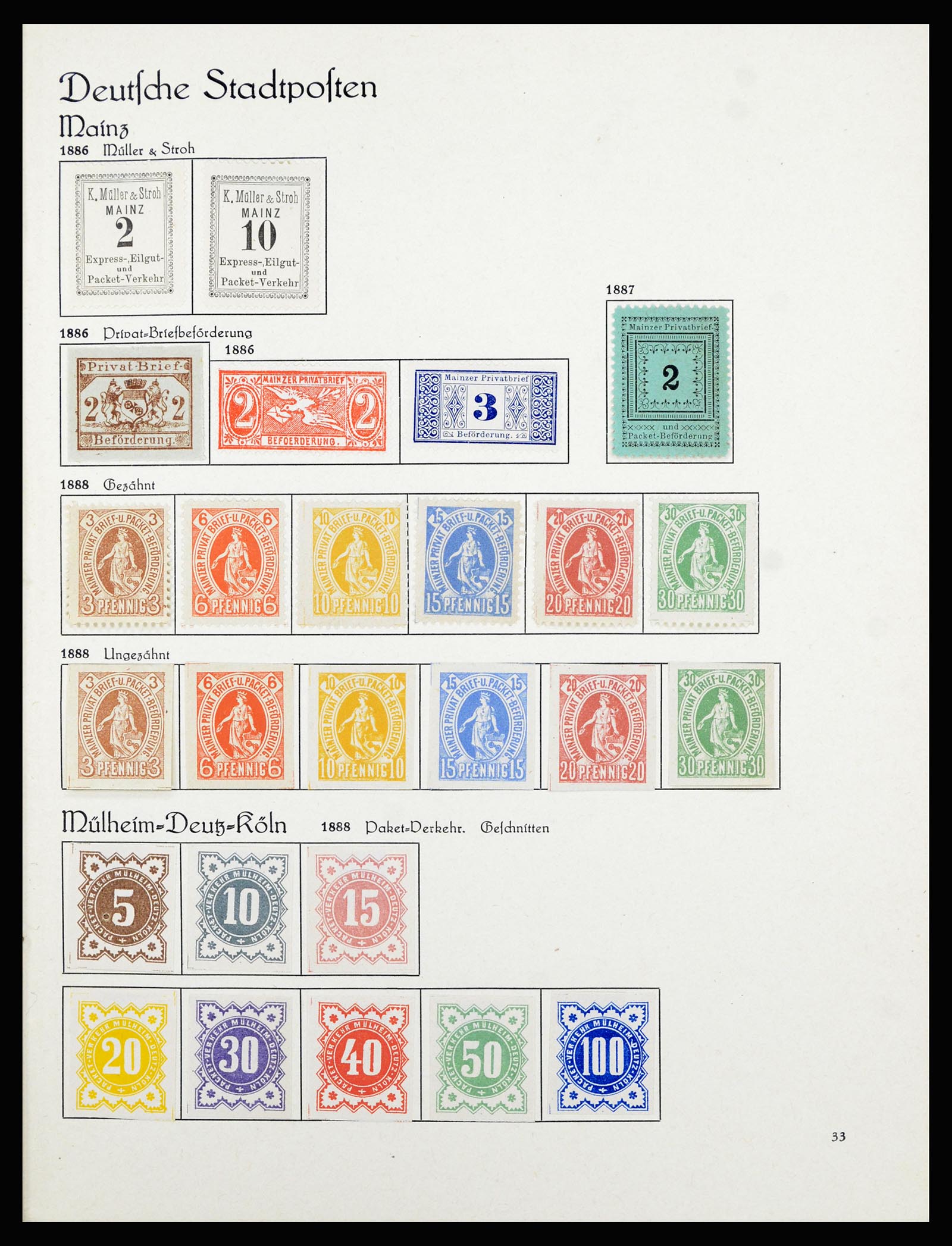 36933 036 - Postzegelverzameling 36933 Duitsland stadspost 1875-1899.