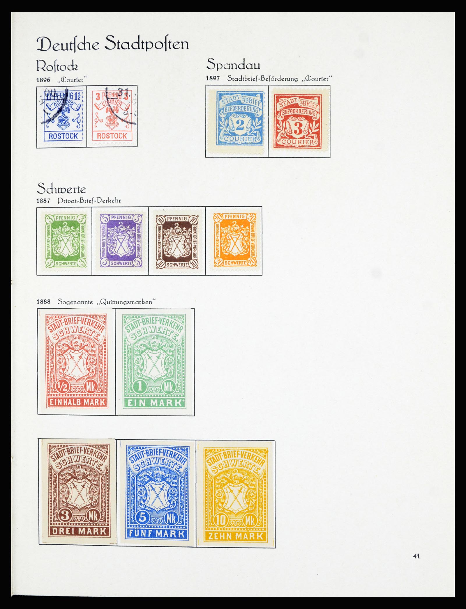 36933 040 - Postzegelverzameling 36933 Duitsland stadspost 1875-1899.