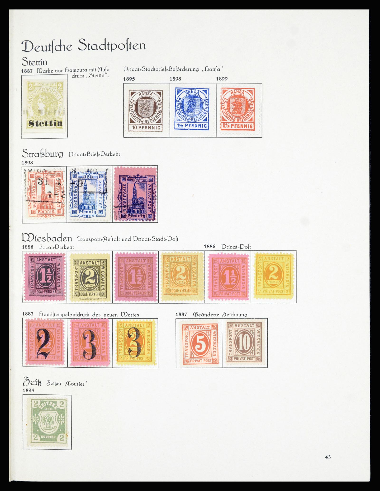 36933 041 - Postzegelverzameling 36933 Duitsland stadspost 1875-1899.