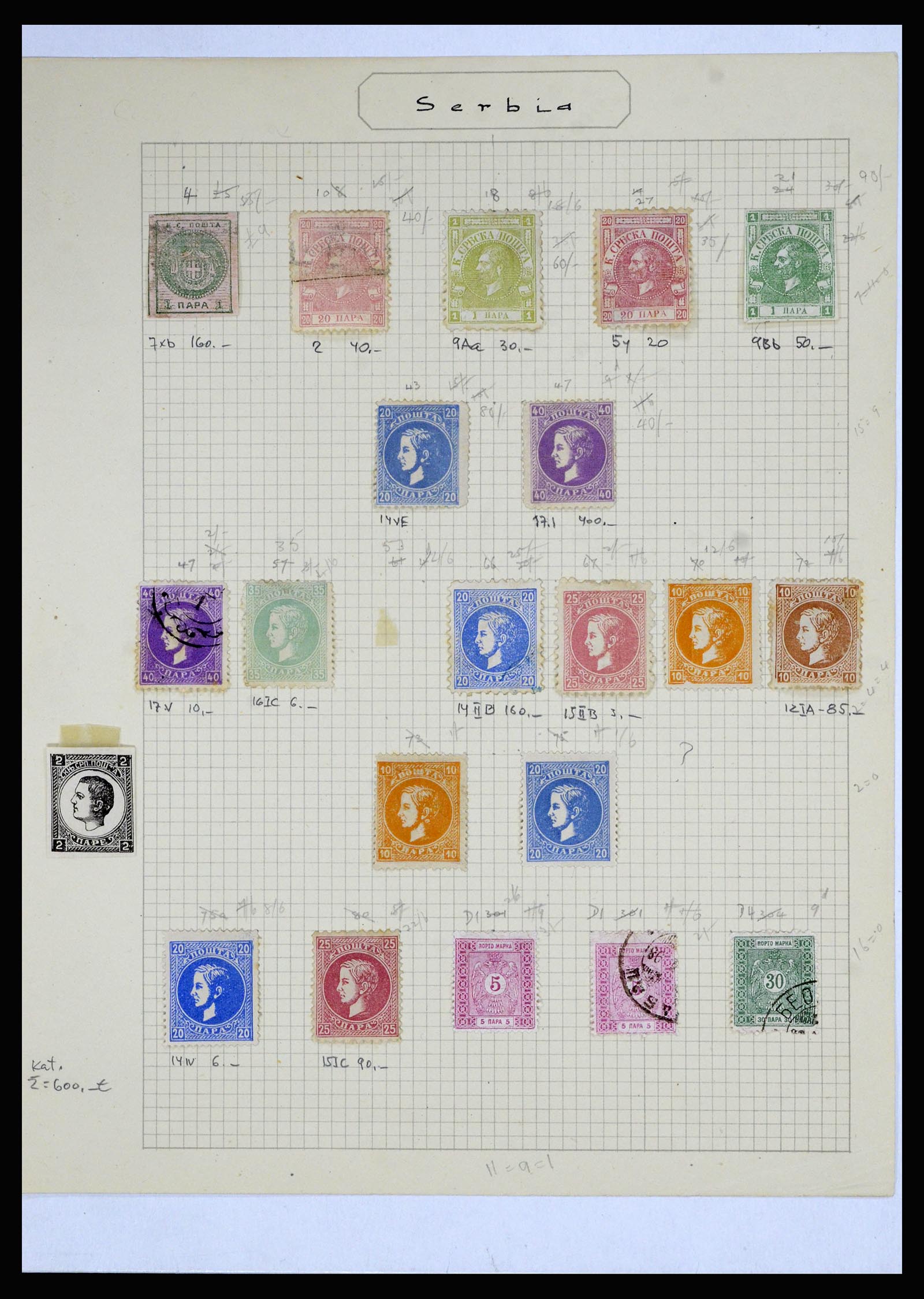 36939 001 - Postzegelverzameling 36939 Servië 1866-1942.