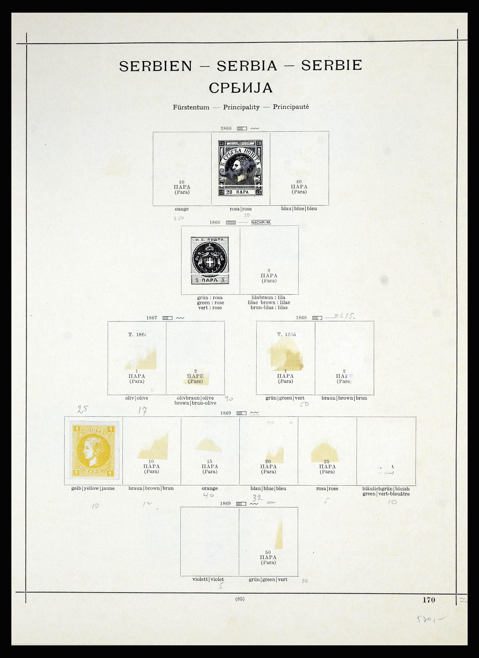 36939 008 - Postzegelverzameling 36939 Servië 1866-1942.