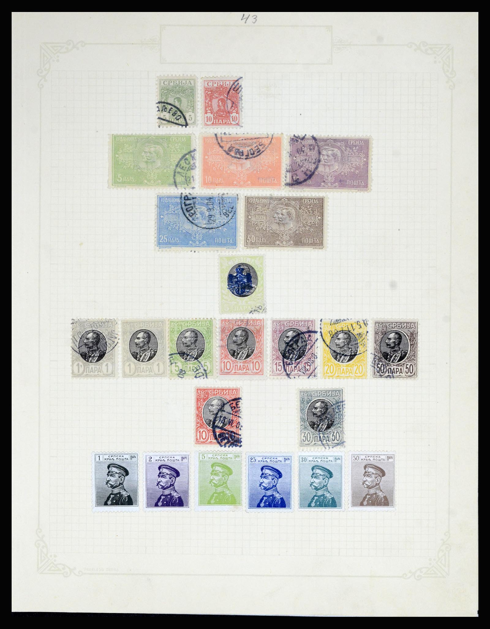 36939 040 - Postzegelverzameling 36939 Servië 1866-1942.