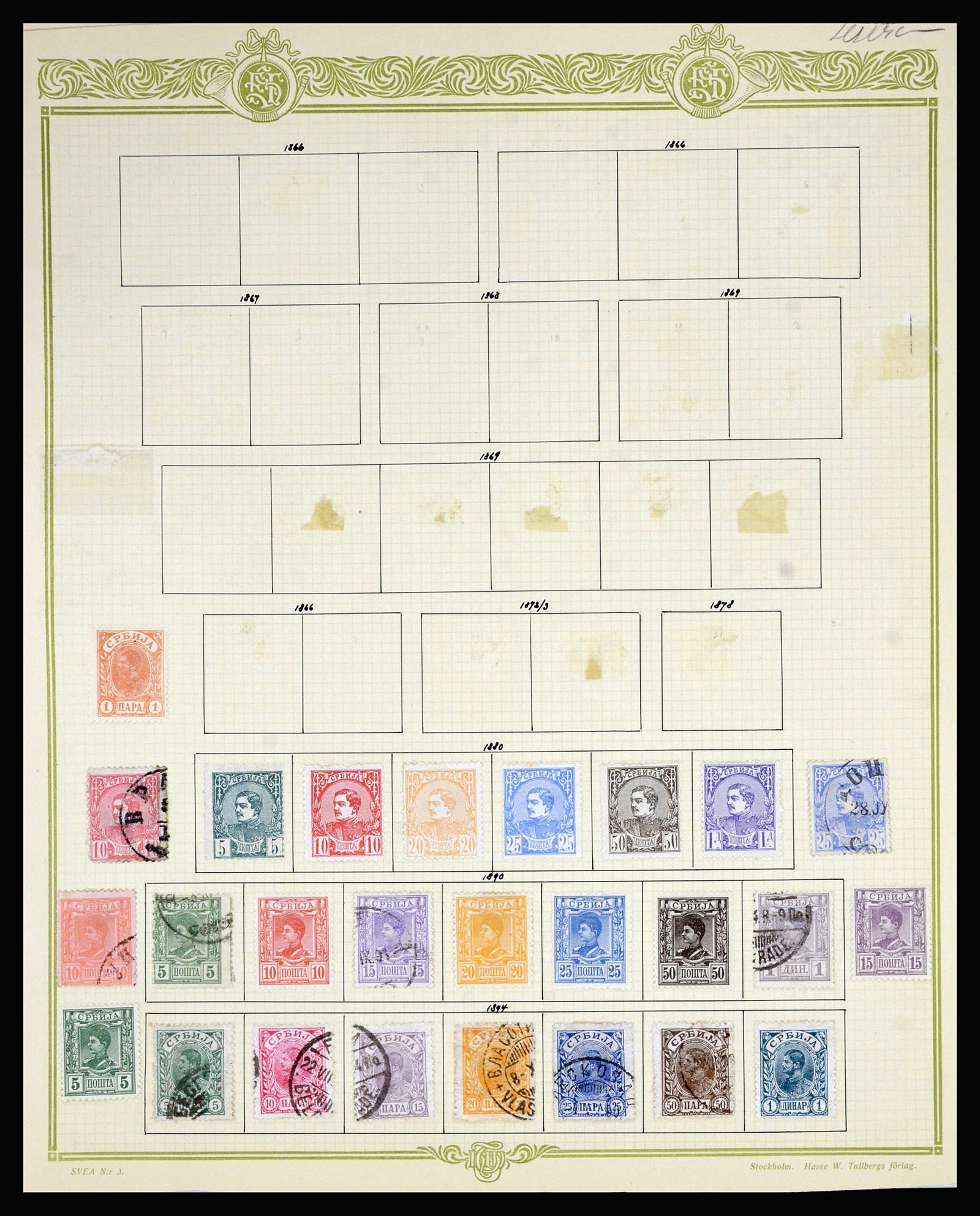 36939 044 - Postzegelverzameling 36939 Servië 1866-1942.