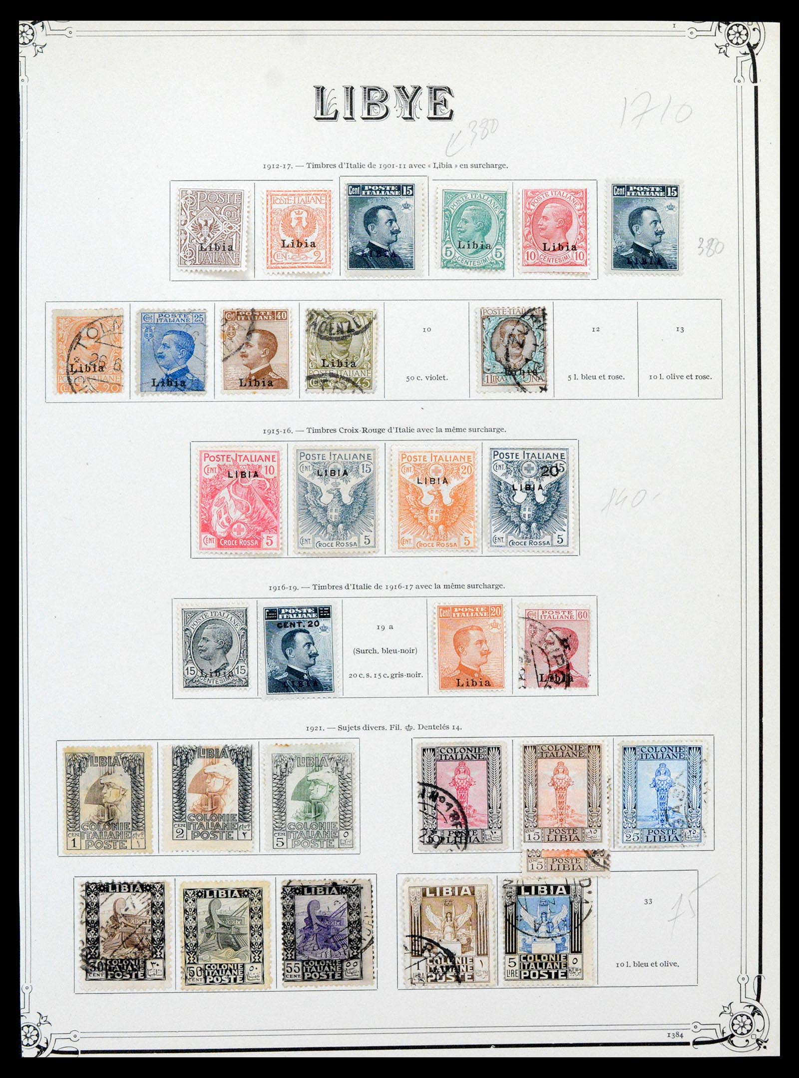 36941 001 - Postzegelverzameling 36941 Libië 1912-1929.