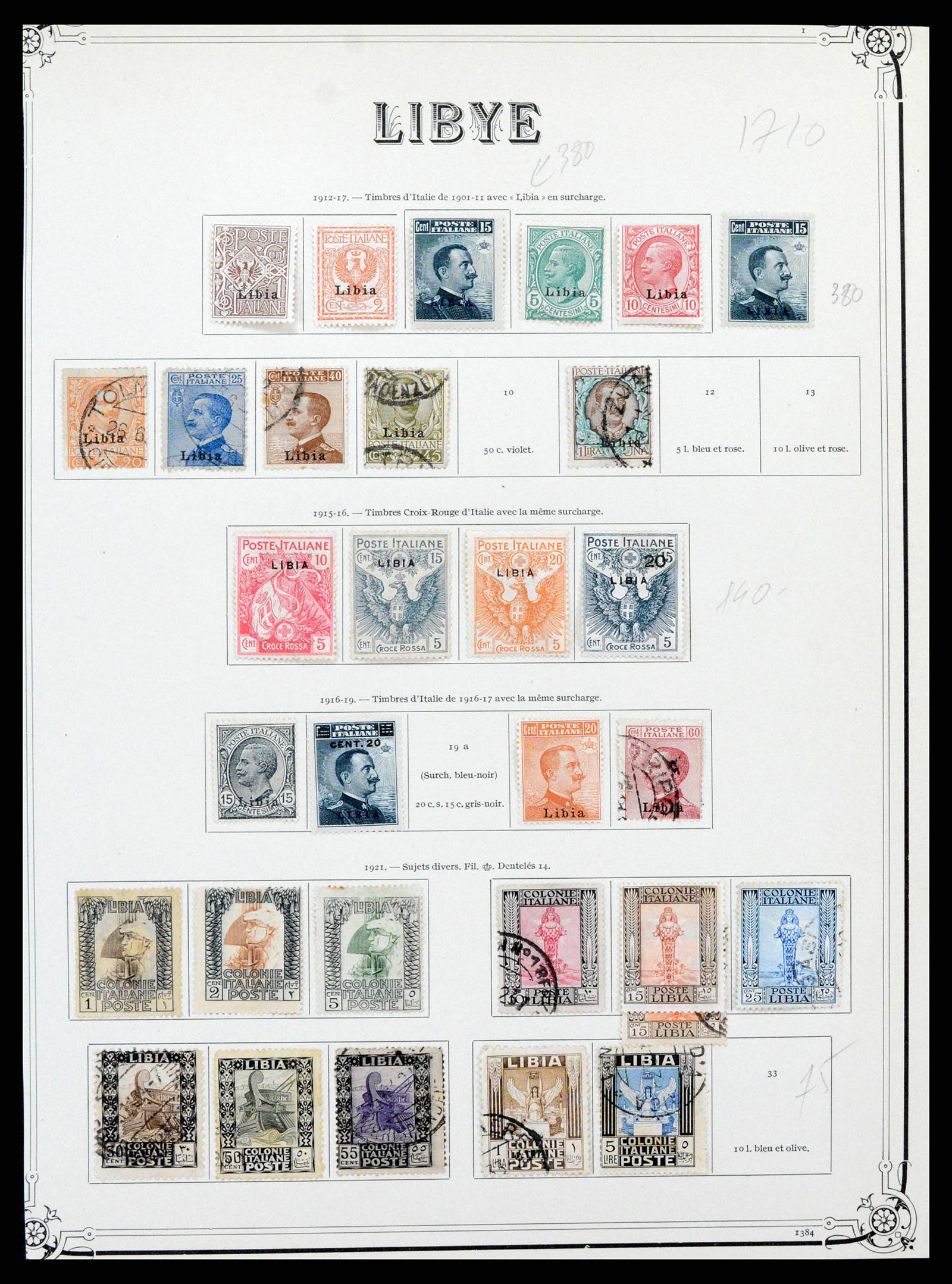 36941 001 - Stamp collection 36941 Lybia 1912-1929. 36941 001 - Stamp collection 36941 Lybia 1912-1929.