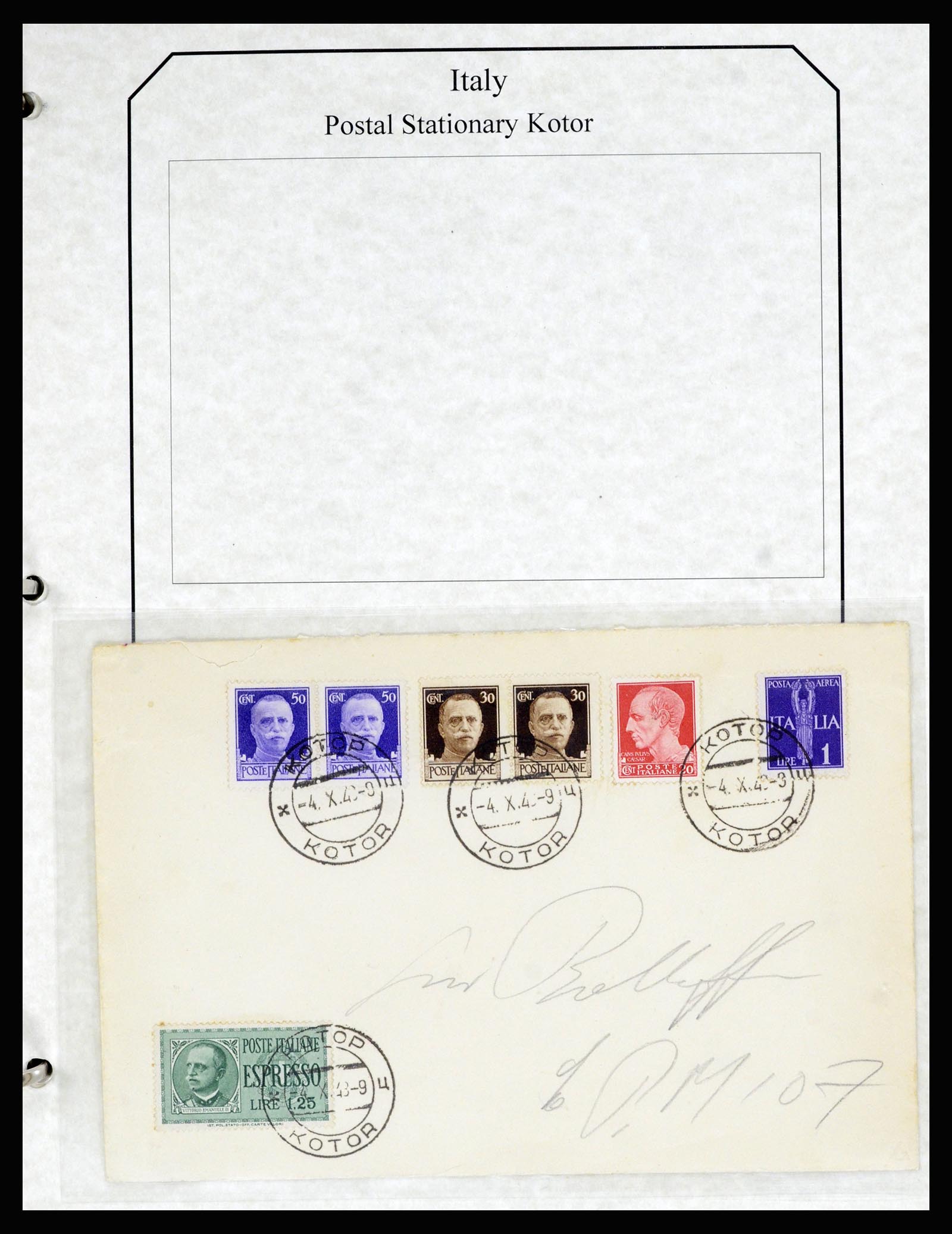 36947 001 - Postzegelverzameling 36947 Italië en gebieden brieven 1918-1945.
