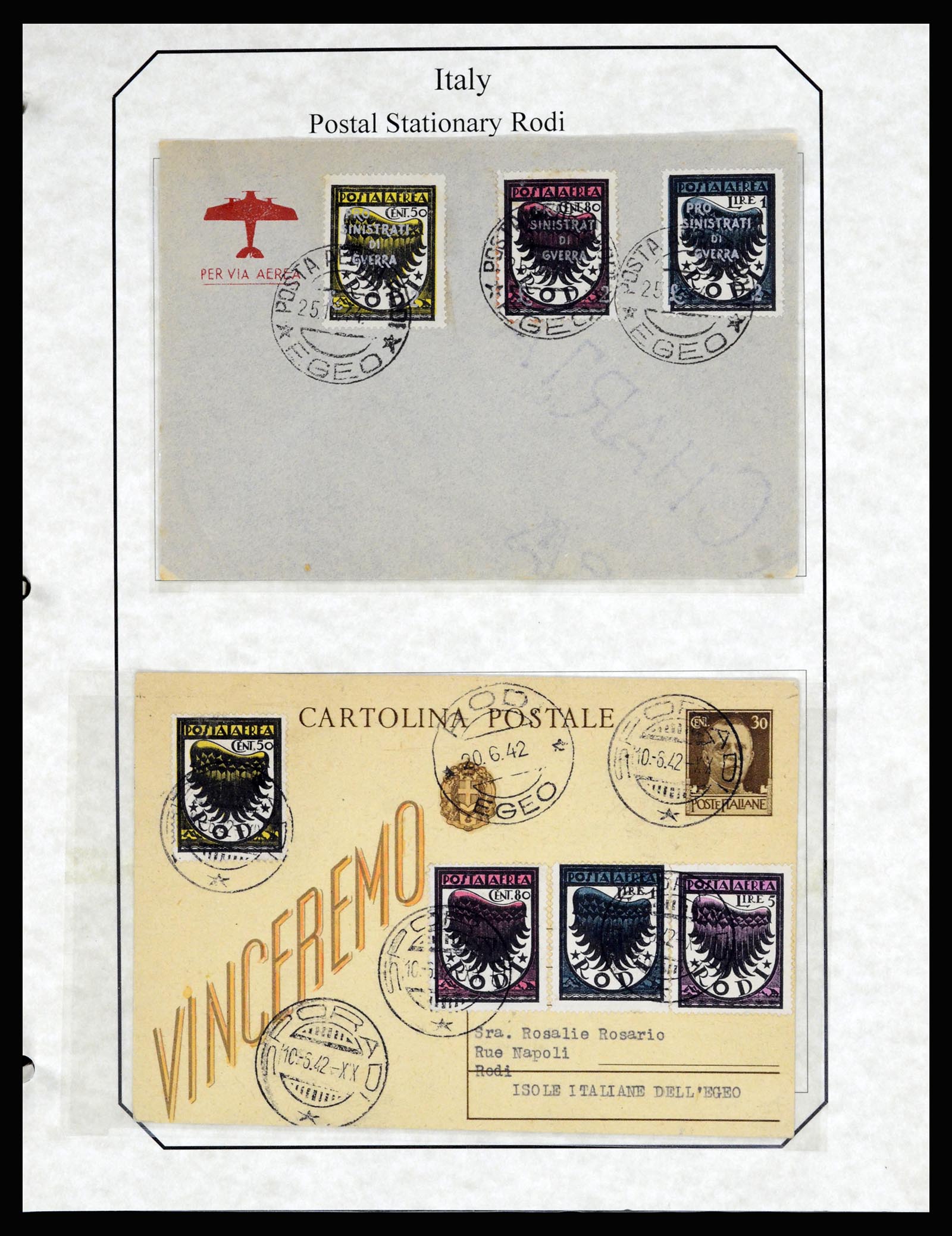 36947 002 - Postzegelverzameling 36947 Italië en gebieden brieven 1918-1945.