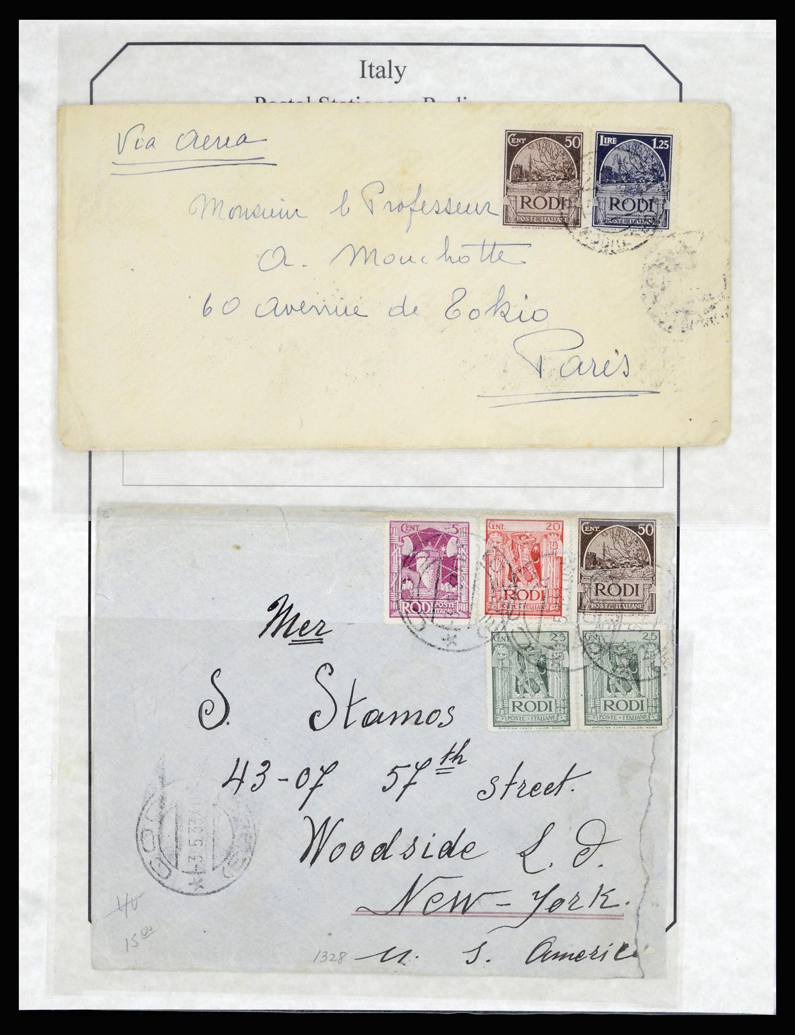 36947 003 - Postzegelverzameling 36947 Italië en gebieden brieven 1918-1945.