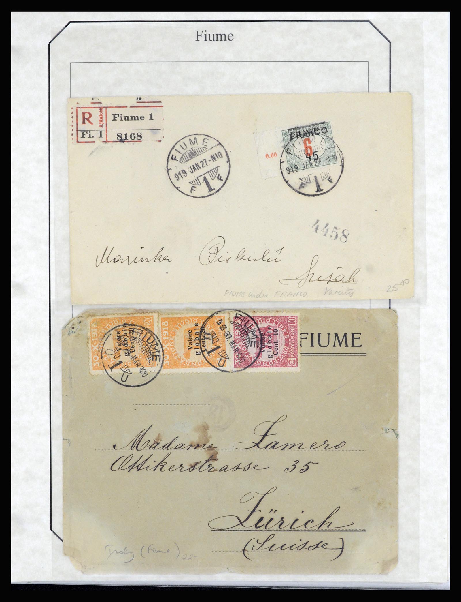 36947 005 - Postzegelverzameling 36947 Italië en gebieden brieven 1918-1945.