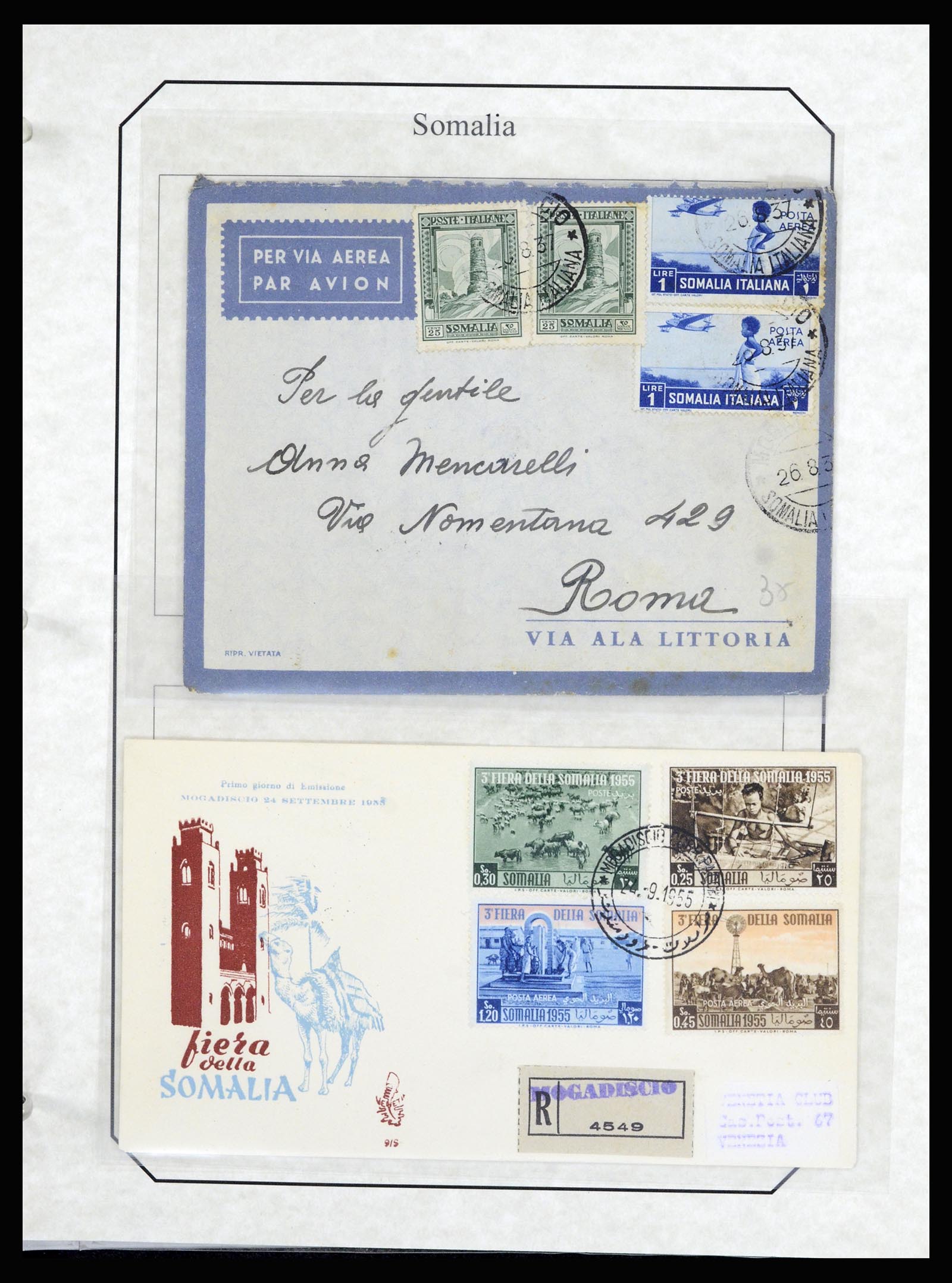 36947 012 - Postzegelverzameling 36947 Italië en gebieden brieven 1918-1945.