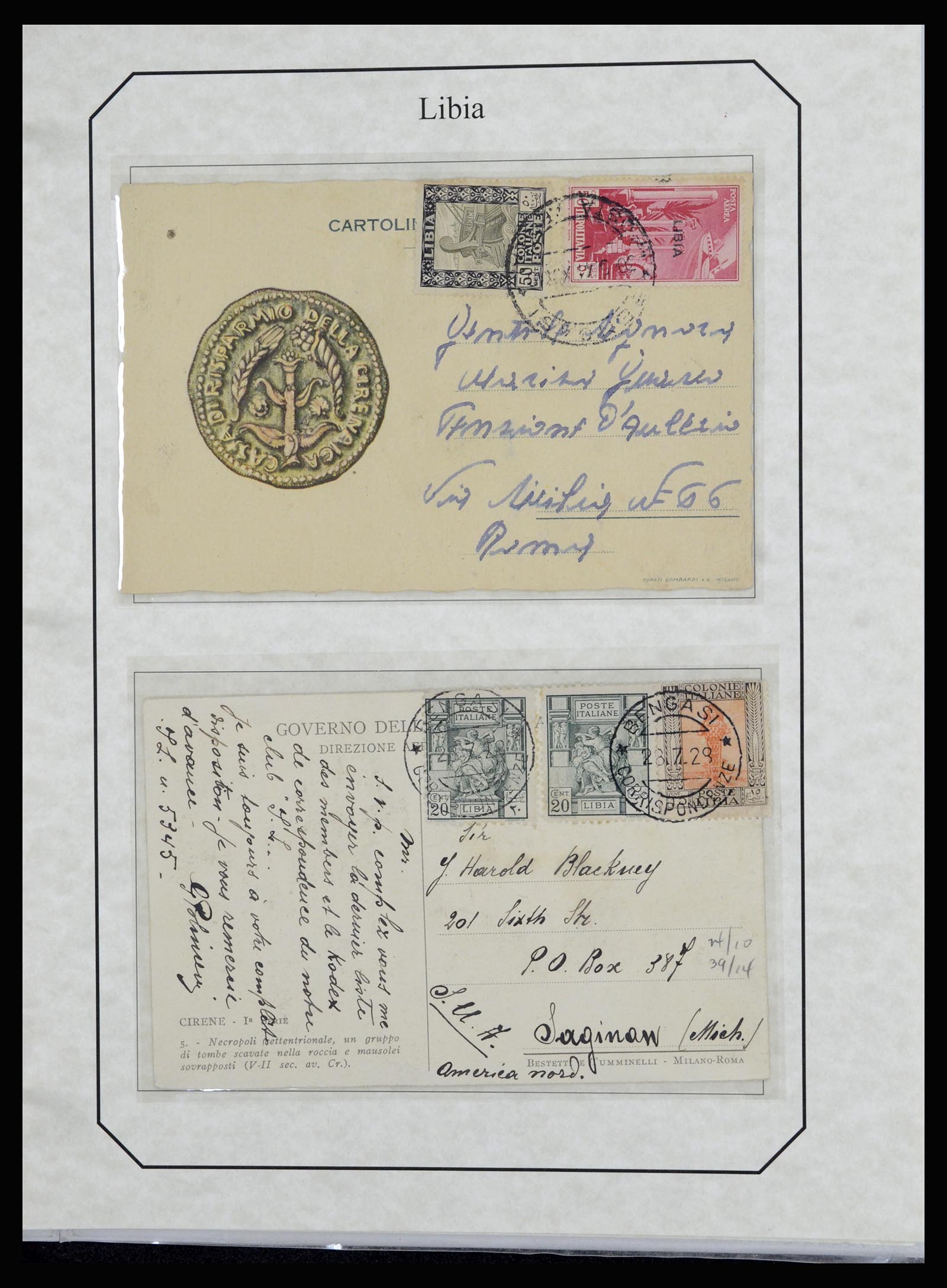 36947 016 - Postzegelverzameling 36947 Italië en gebieden brieven 1918-1945.