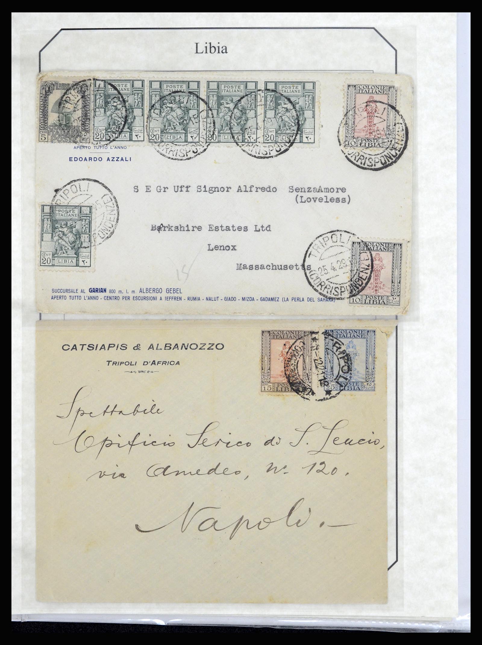 36947 017 - Postzegelverzameling 36947 Italië en gebieden brieven 1918-1945.