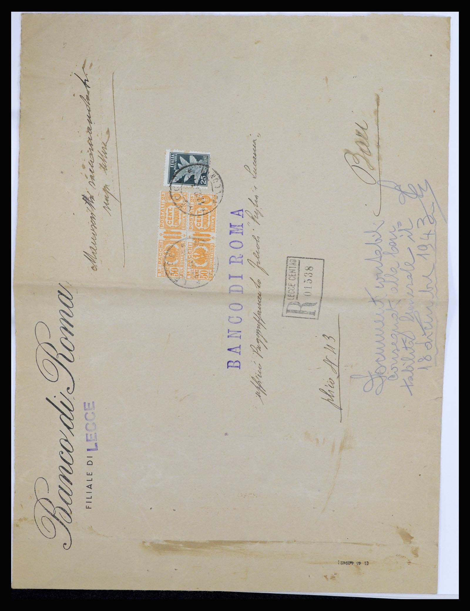 36947 021 - Postzegelverzameling 36947 Italië en gebieden brieven 1918-1945.