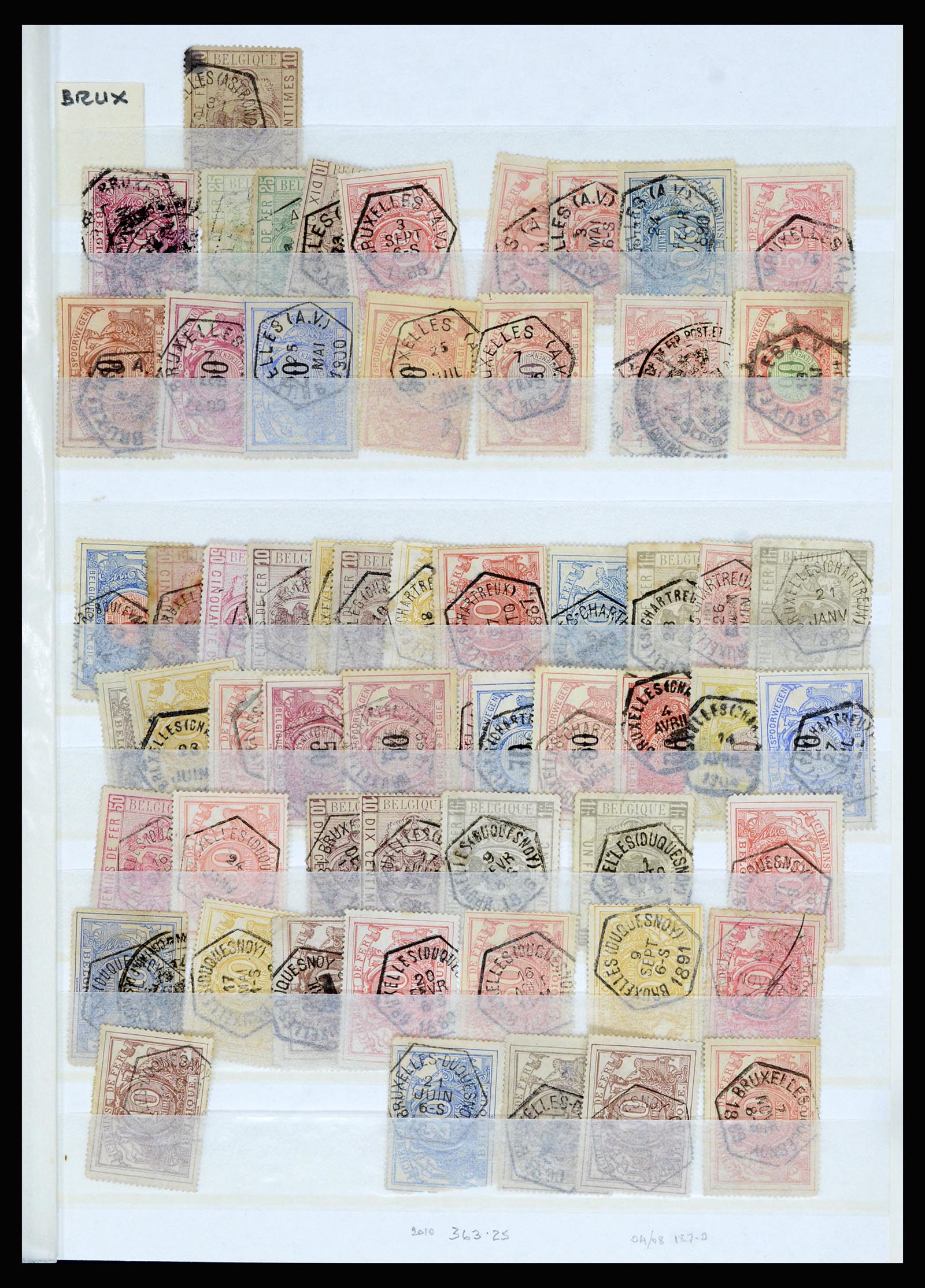 36955 003 - Postzegelverzameling 36955 België spoorwegstempels 1879-1950.