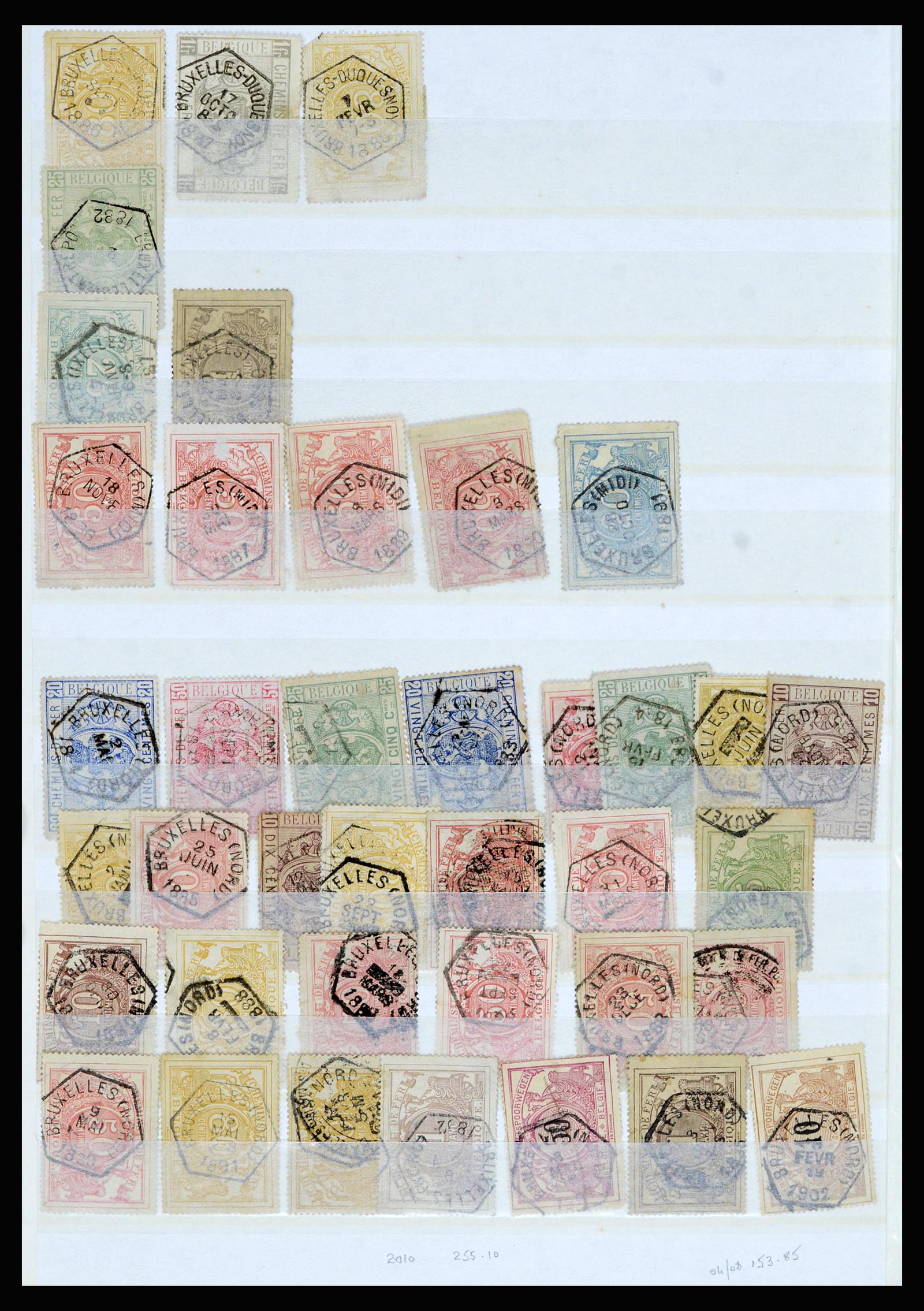 36955 004 - Stamp collection 36955 Belgium railroad cancels 1879-1950.